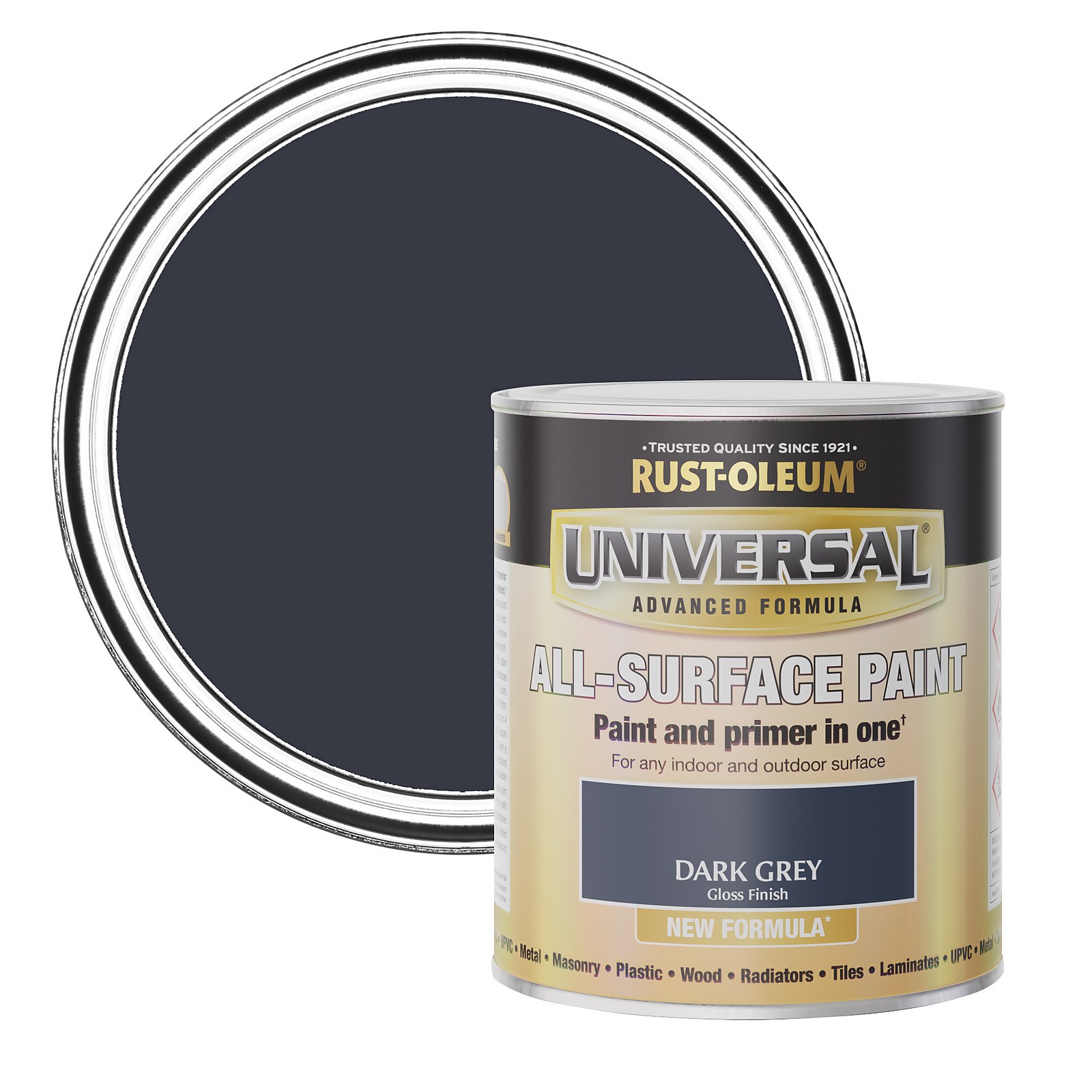 Rust-Oleum Universal Gloss Paint Dark Grey - 750ml