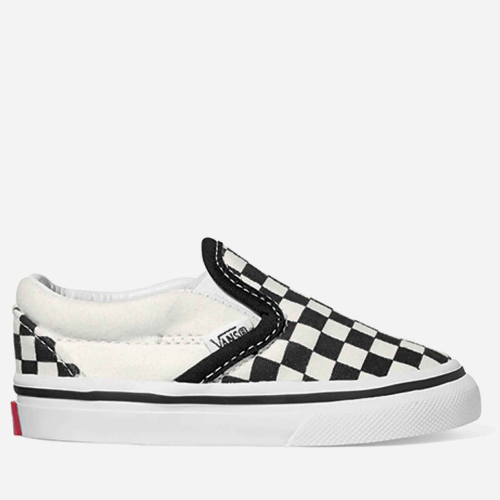 Vans Toddlers' Classic Slip On Checkerboard Trainers - Black / White - UK 4 Baby