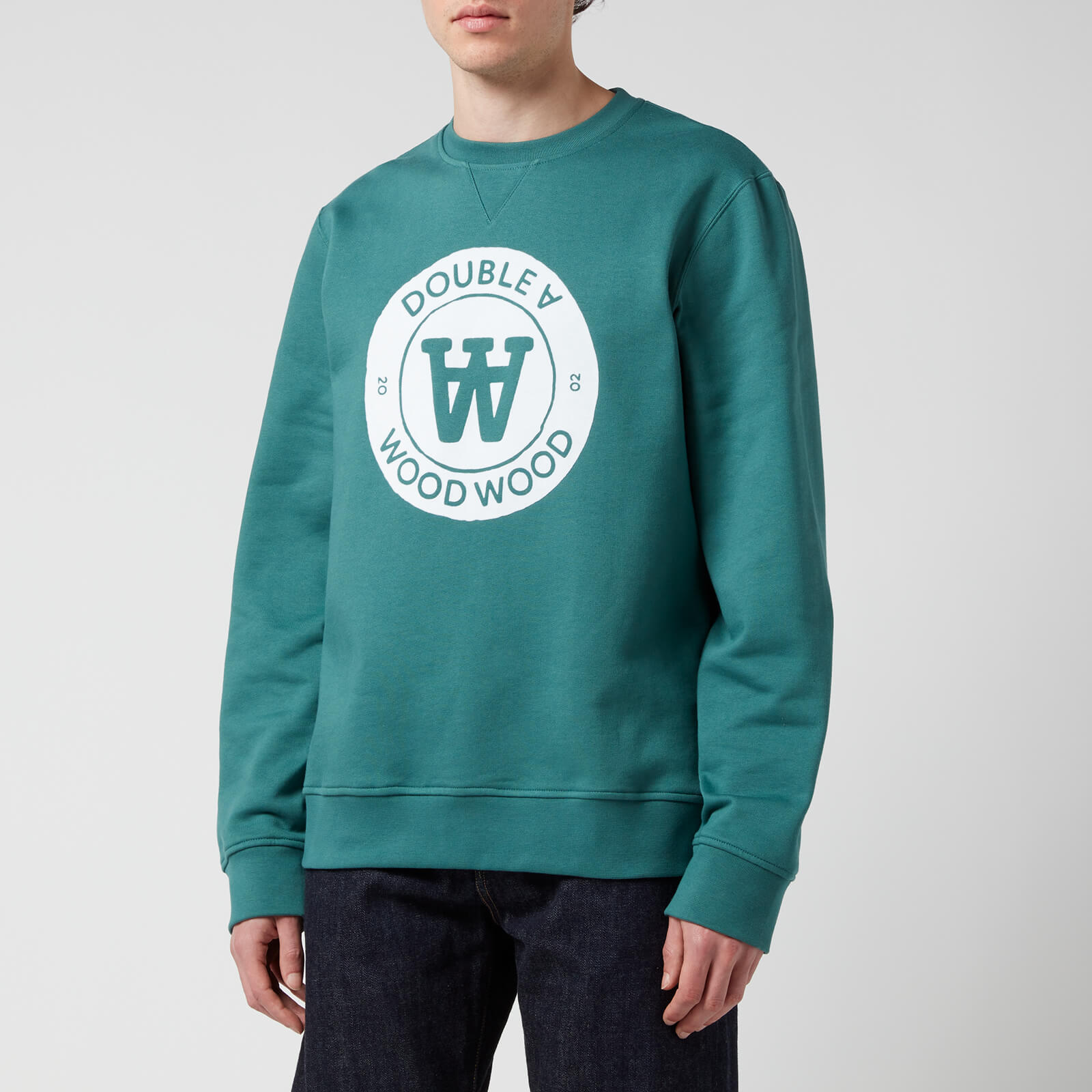 Wood Wood Men's Tye Crest Pullover Sweatshirt - Sea Green - M