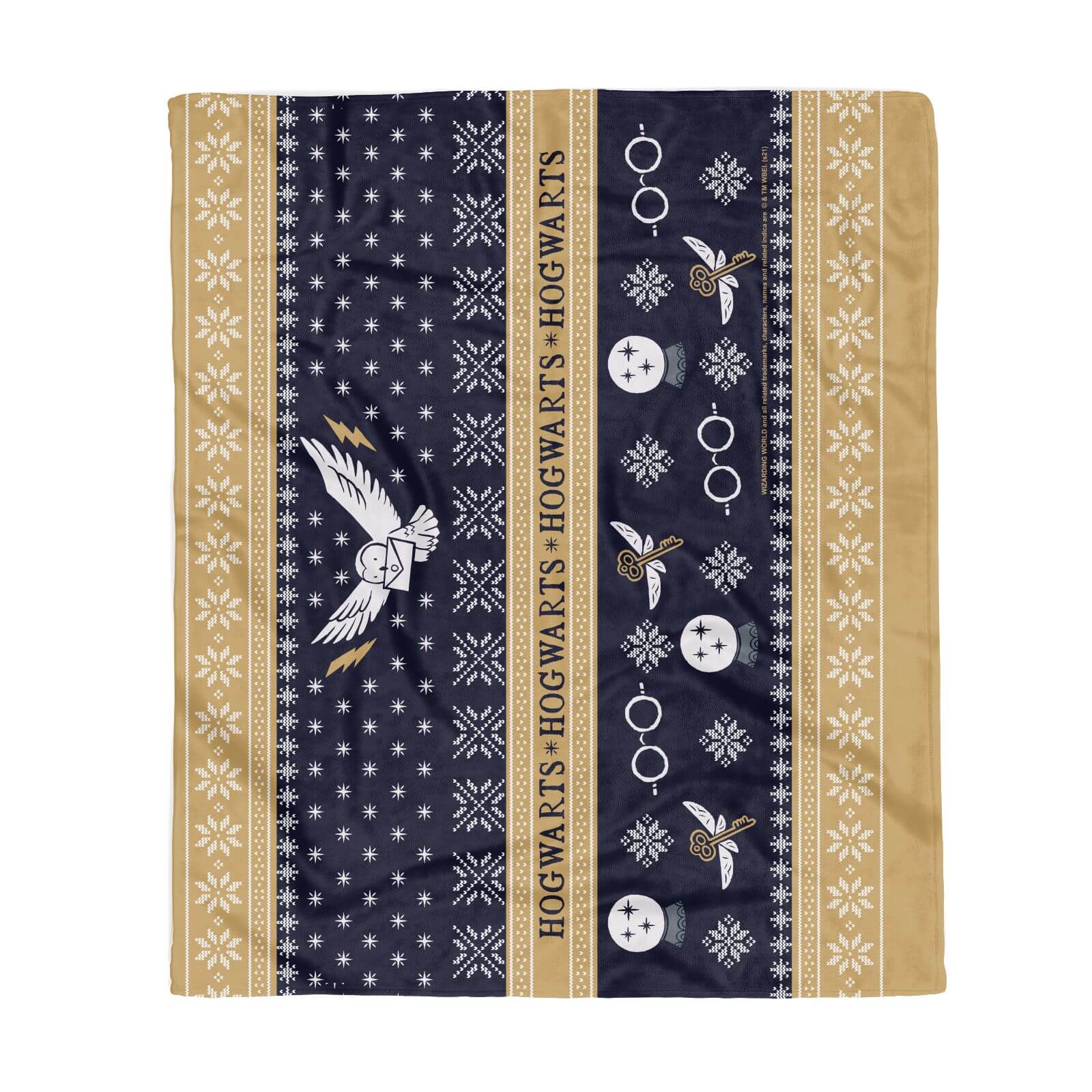 Harry Potter Hogwarts Christmas Fleece Blanket - M