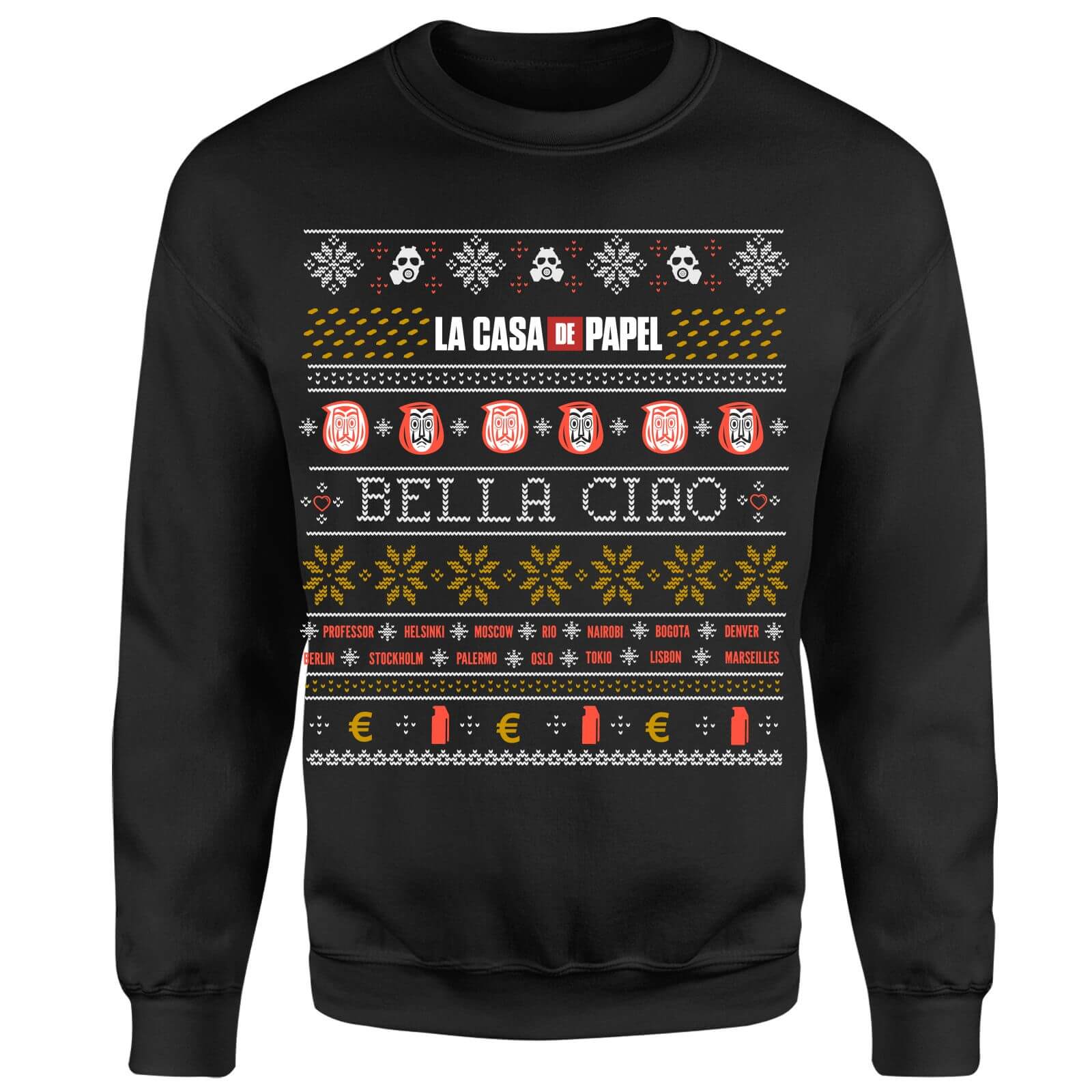 

Money Heist Bella Ciao Unisex Christmas Sweatshirt - Black - L - Nero