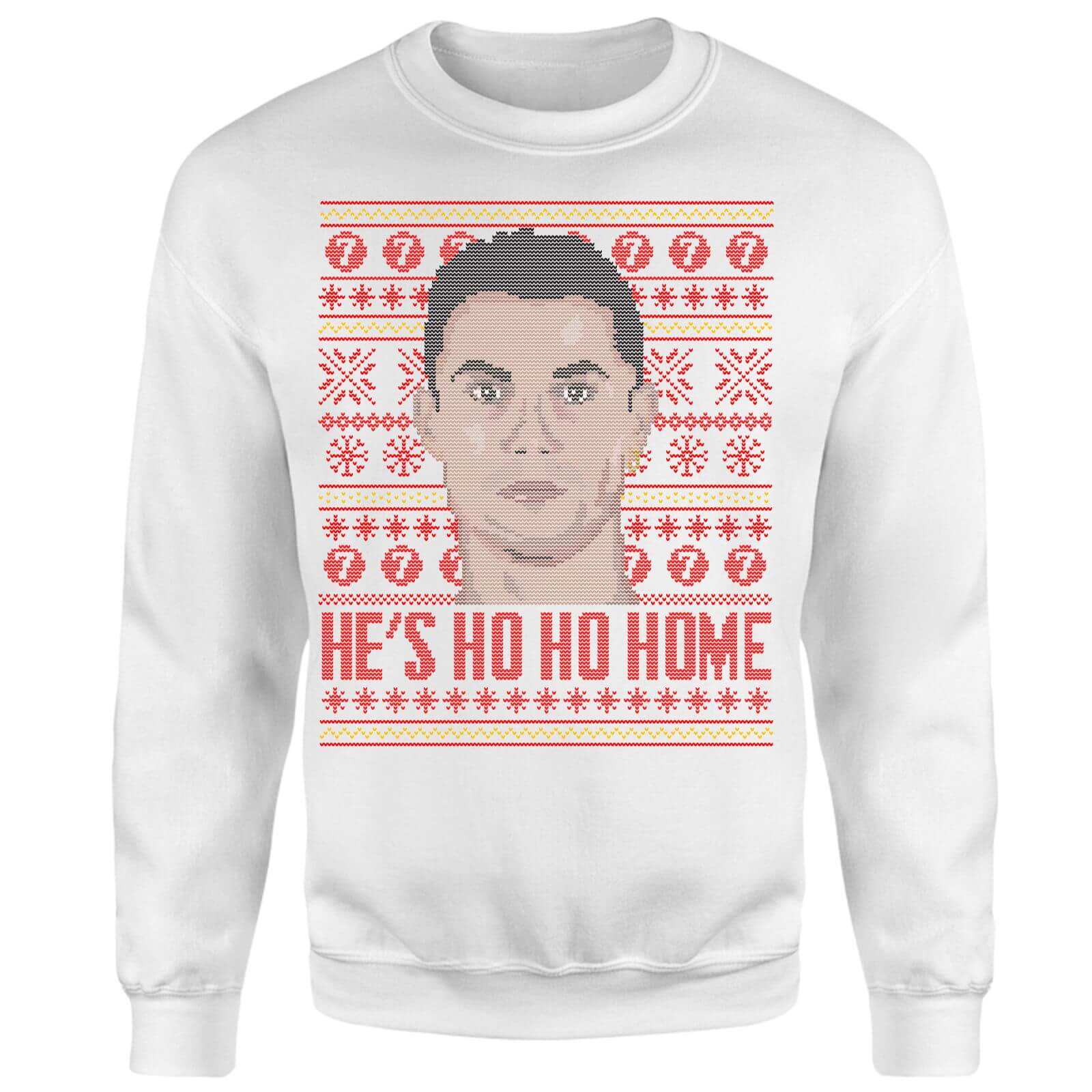 

He's Ho Ho Home Unisex Sweatshirt - White - 5XL - Blanc