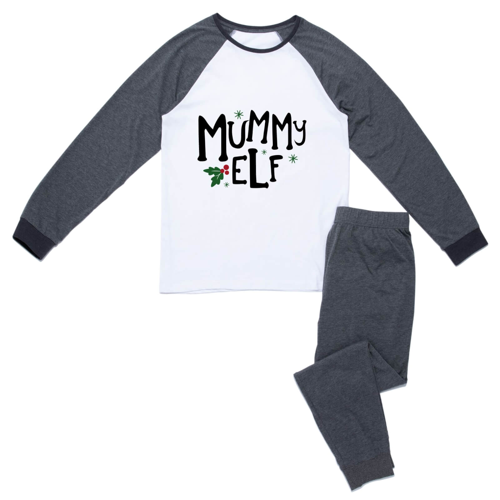 Mummy Elf Women's Pyjama Set - Grey White - XS - Grey White