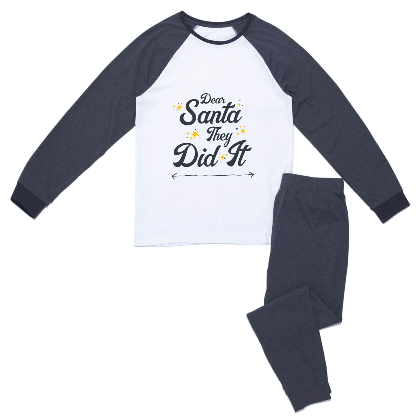 Dear Santa They Did It Women's Pyjama Set - Navy White - XS - Navy White