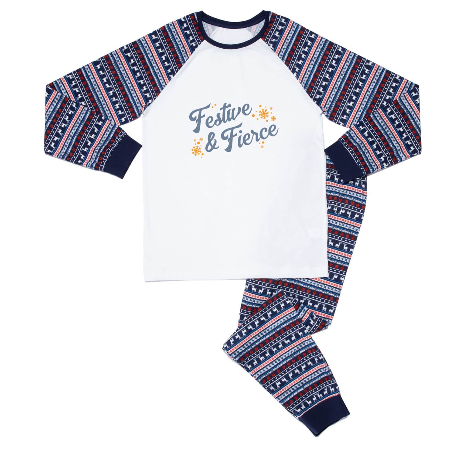 Festive & Fierce Men's Pyjama Set - Blue White Pattern - XS - Blue White Pattern