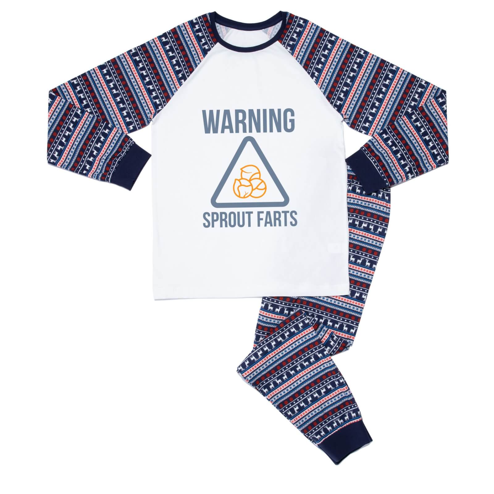 Sprout Farts Men's Pyjama Set - Blue White Pattern - XS