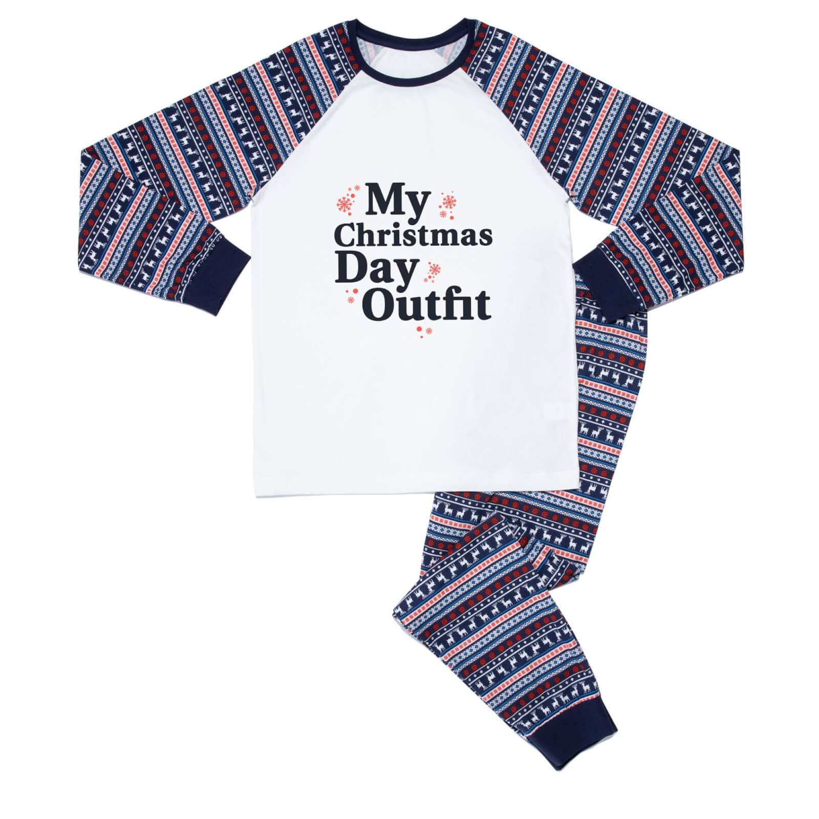 My Christmas Day Unisex Pyjama Set - Blue White Pattern - XS - Blue White Pattern