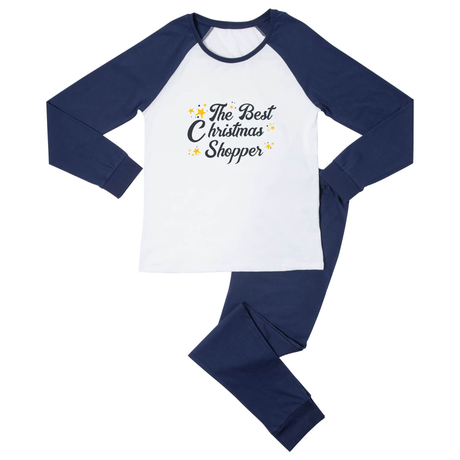 The Best Christmas Shopper Unisex Pyjama Set - Navy White - XS - Navy White