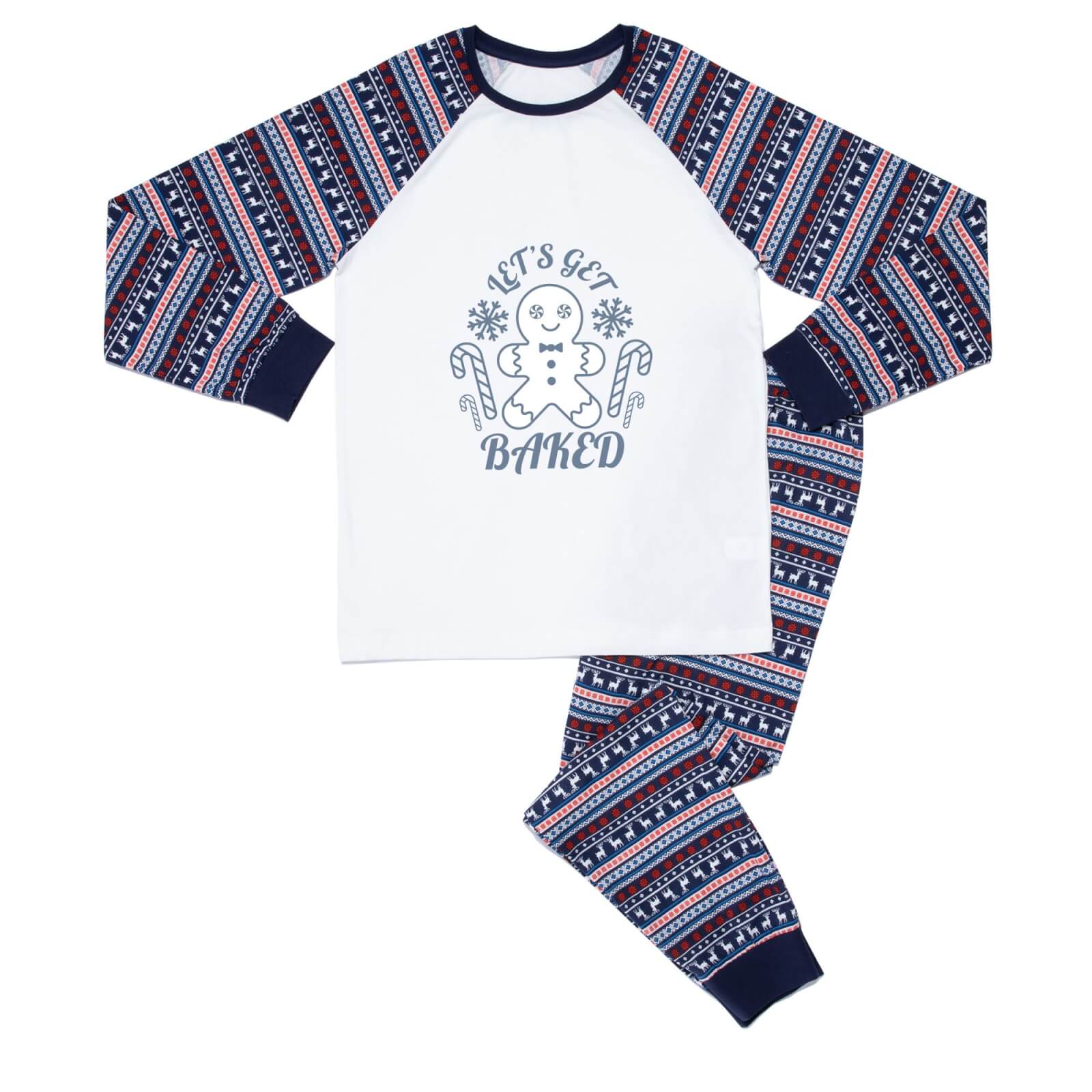 Baked At Christmas Men's Pyjama Set - Blue White Pattern - XS - Blue White Pattern