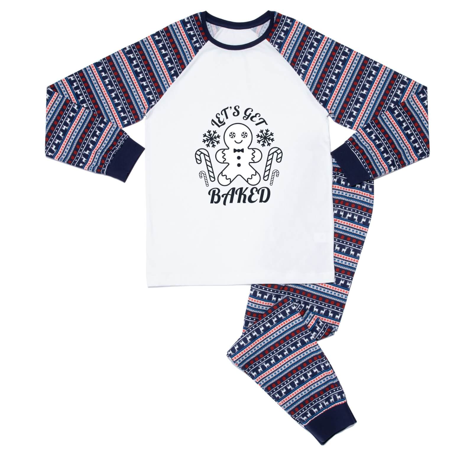 Bold Let's Get Baked Men's Pyjama Set - Blue White Pattern - XS - Blue White Pattern