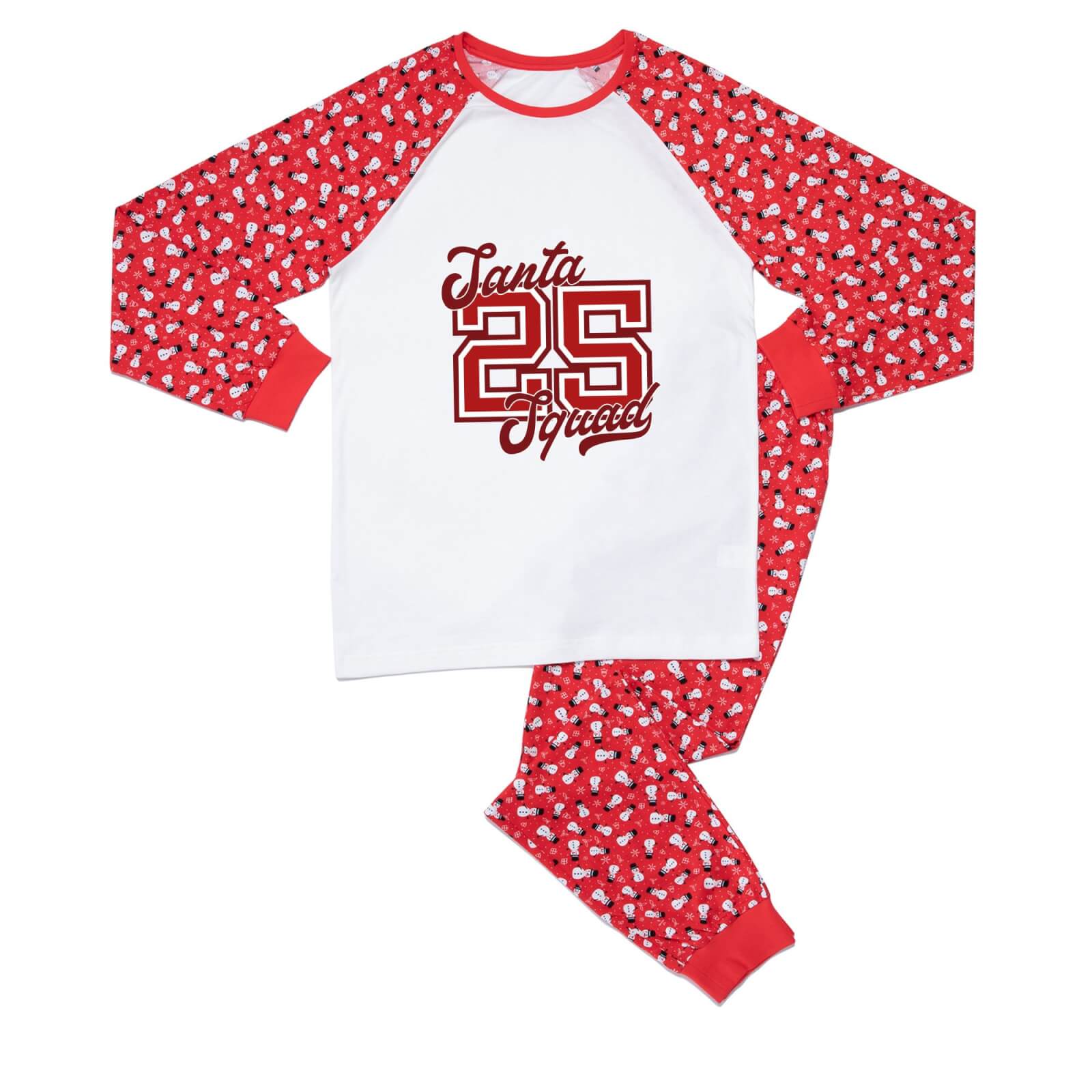 Santa Squad Bright Unisex Pyjama Set - Red White Pattern - XS - Red White Pattern
