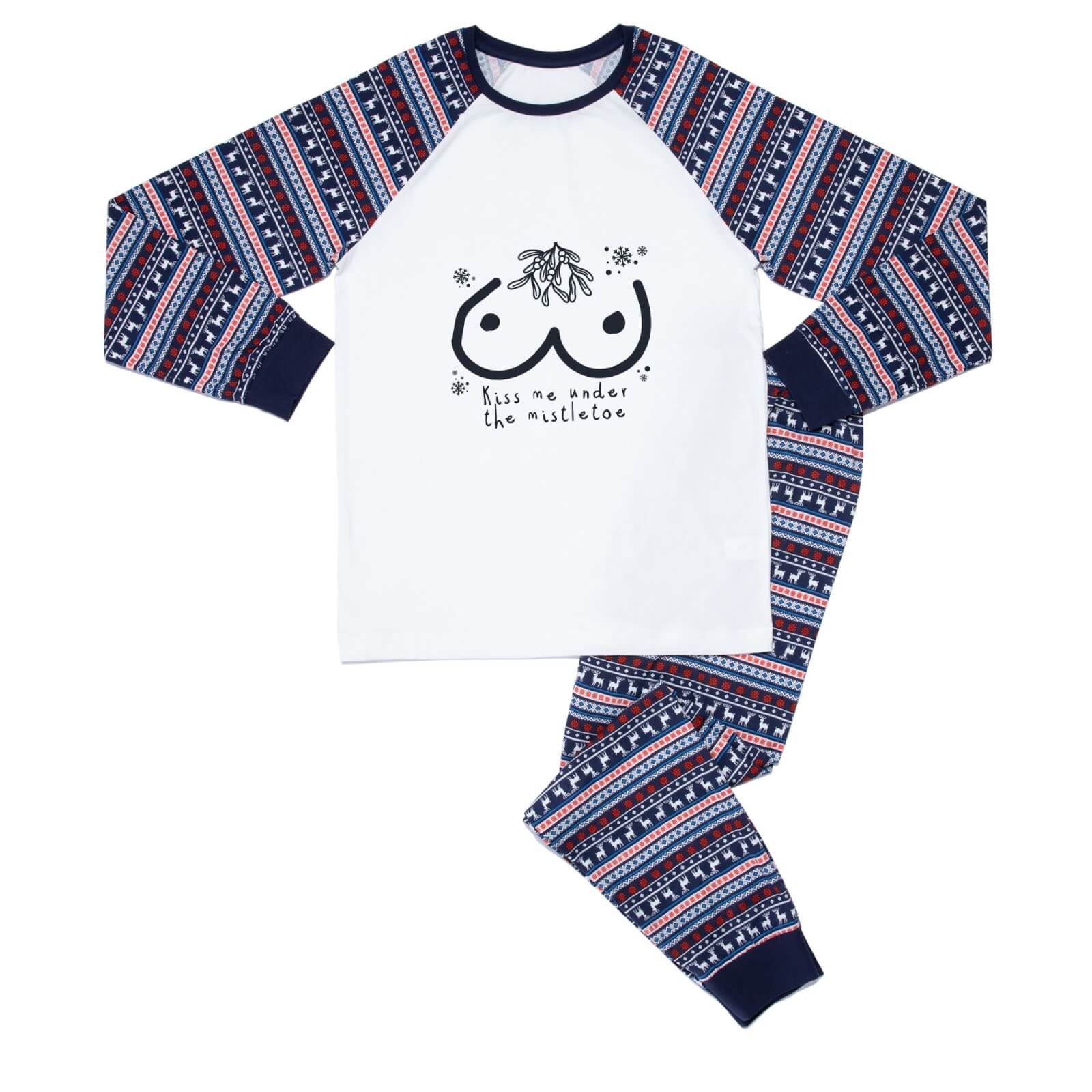 Mistletits Unisex Pyjama Set - Blue White Pattern - XS - Blue White Pattern
