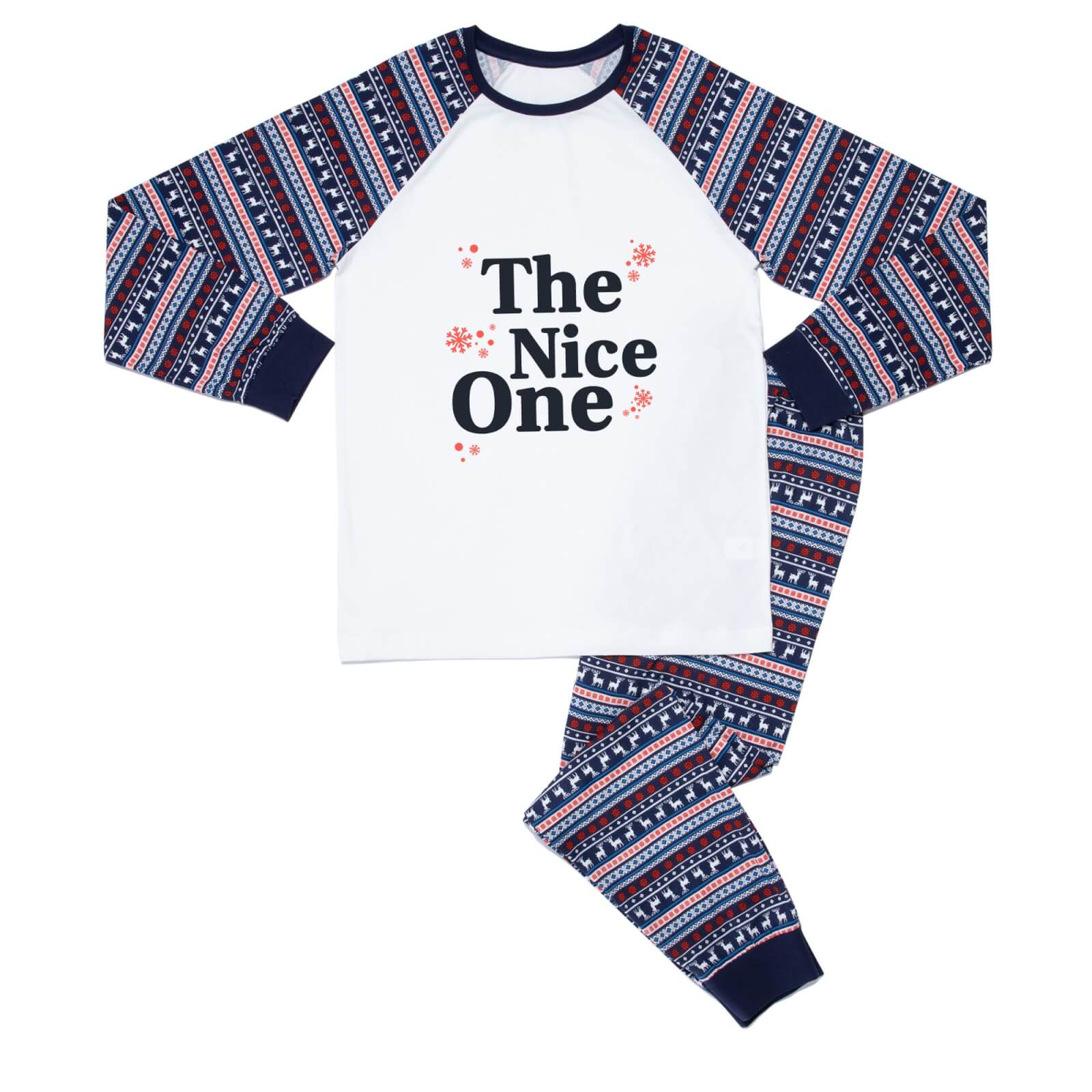 The Nice One Bold Unisex Pyjama Set - Blue White Pattern - XS - Blue White Pattern
