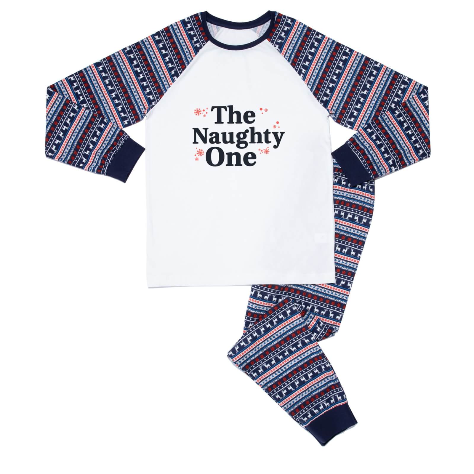 The Naughty One Men's Pyjama Set - Blue White Pattern - XS - Blue White Pattern