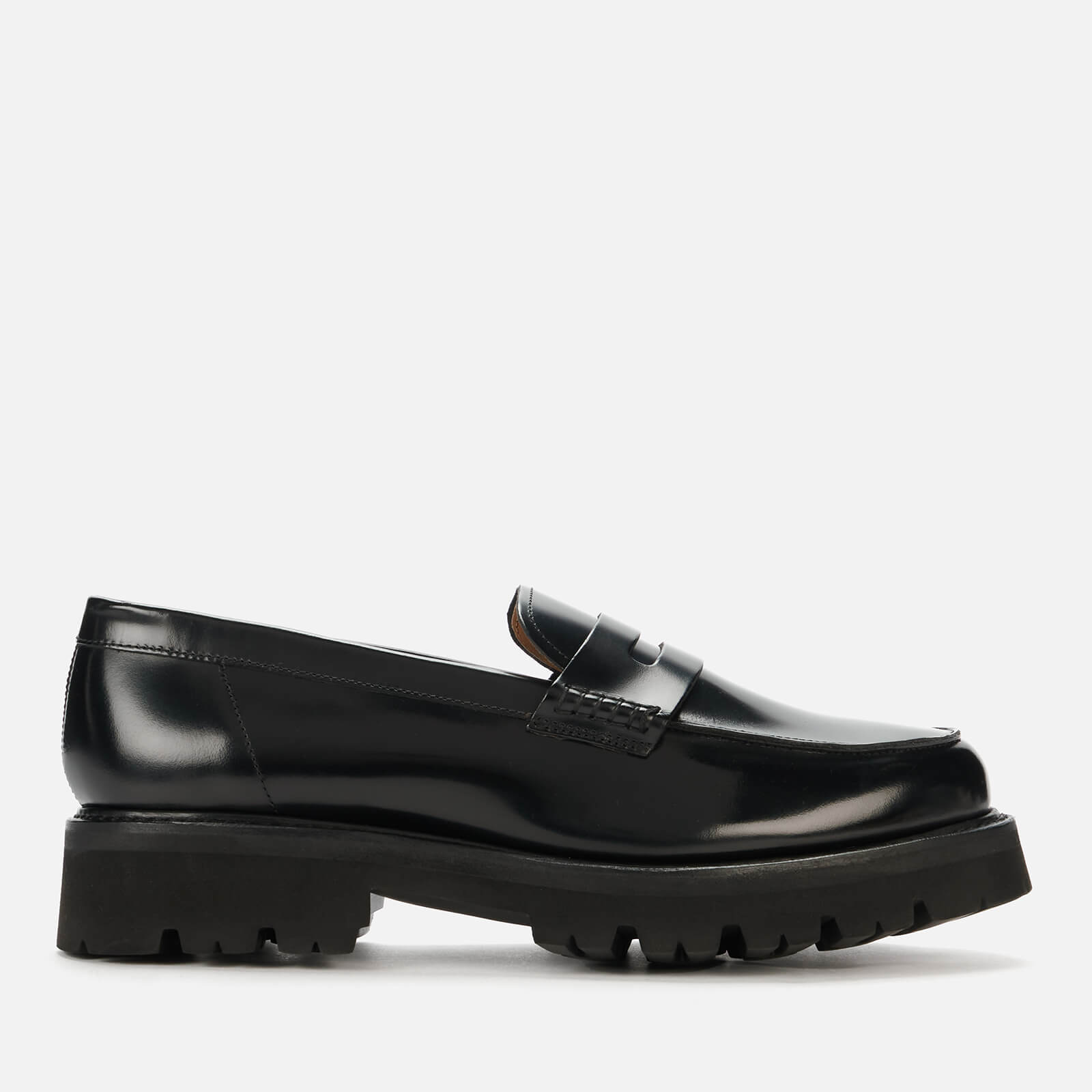 Grenson Men's Jefferson Hi Shine Leather Loafers - Black - UK 7