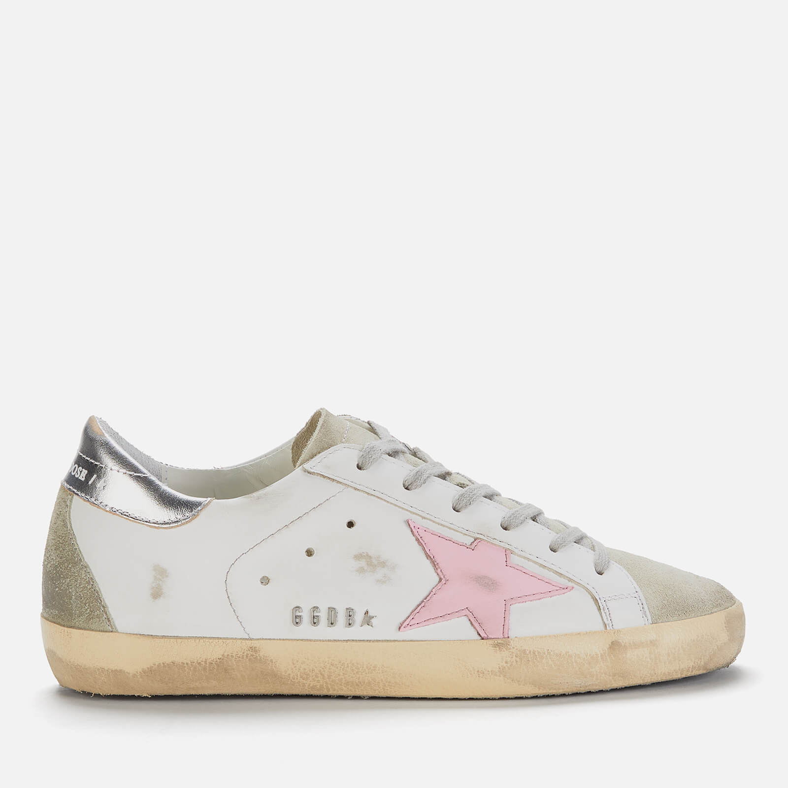 Golden Goose Deluxe Brand Women's Superstar Leather Trainers - White/Ice/Orchid Pink - UK 3