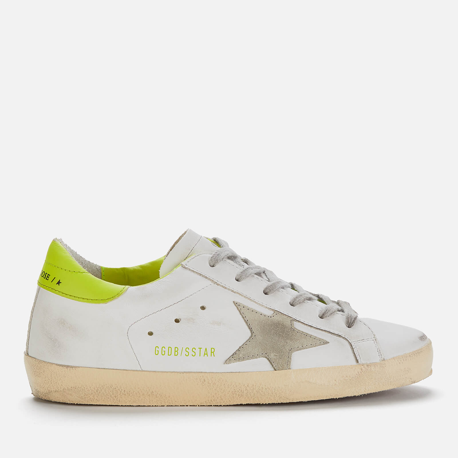 Golden Goose Deluxe Brand Women's Superstar Leather Trainers - White/Ice/Lime Green - UK 3