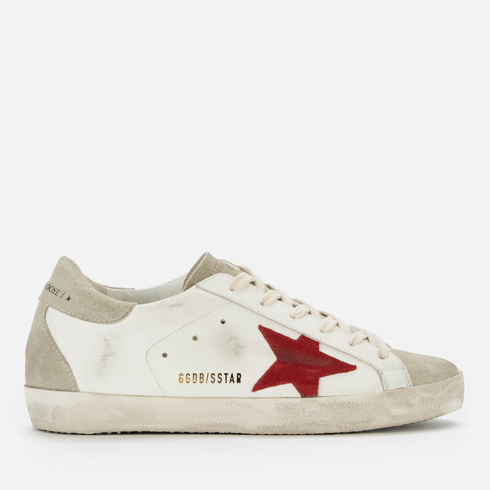 Golden Goose Deluxe Brand Women's Superstar Leather Trainers - White/Ice/Red - UK 3