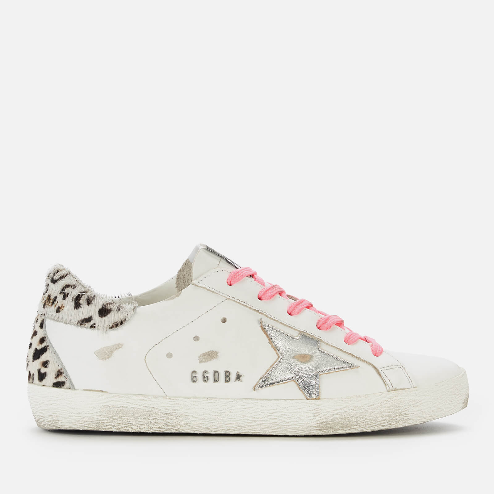 Golden Goose Deluxe Brand Women's Superstar Leather Trainers - White/Silver/White Black/Cream/Leo - UK 3