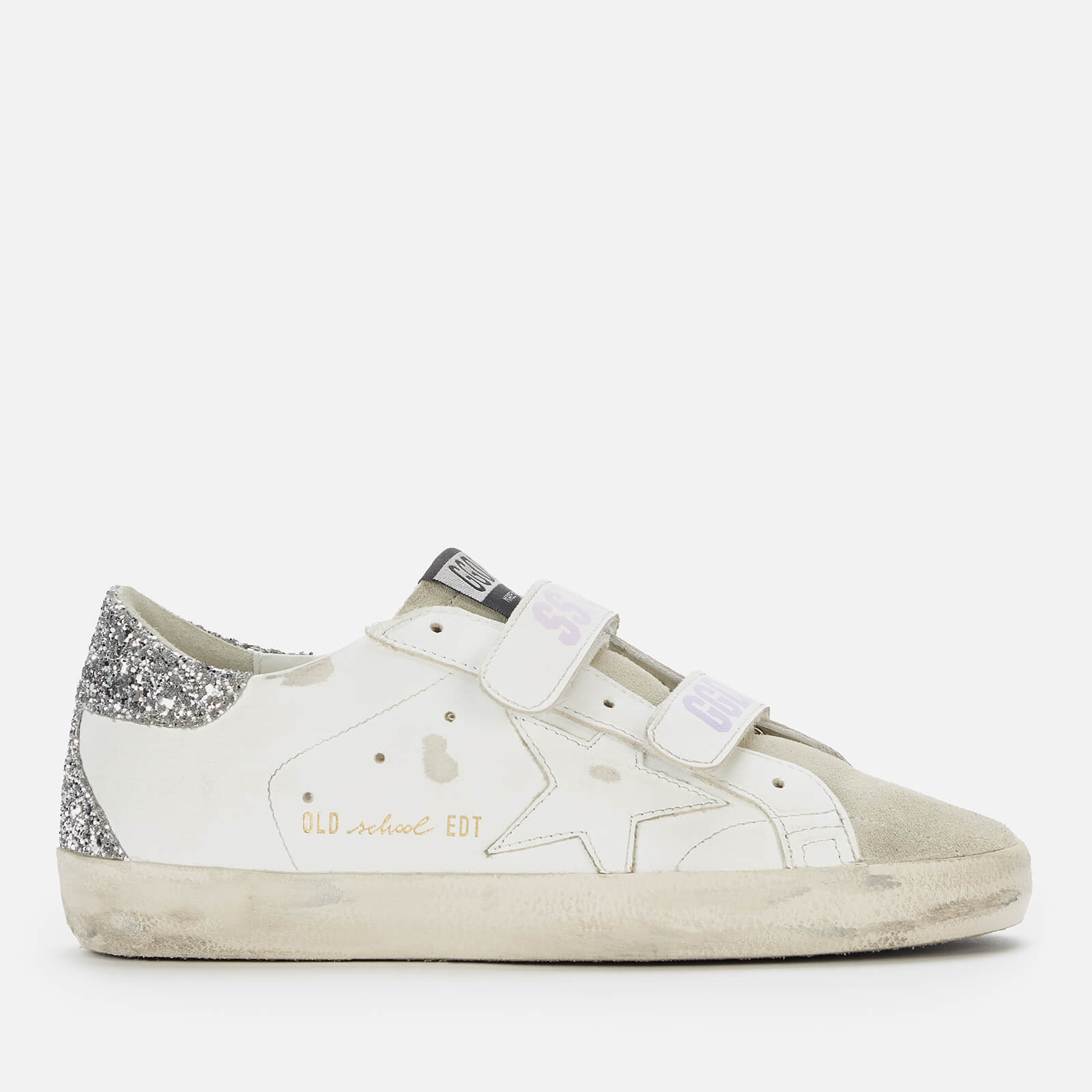 Golden Goose Deluxe Brand Women's Old School Leather Velcro Trainers - White/Ice/Silver - UK 7
