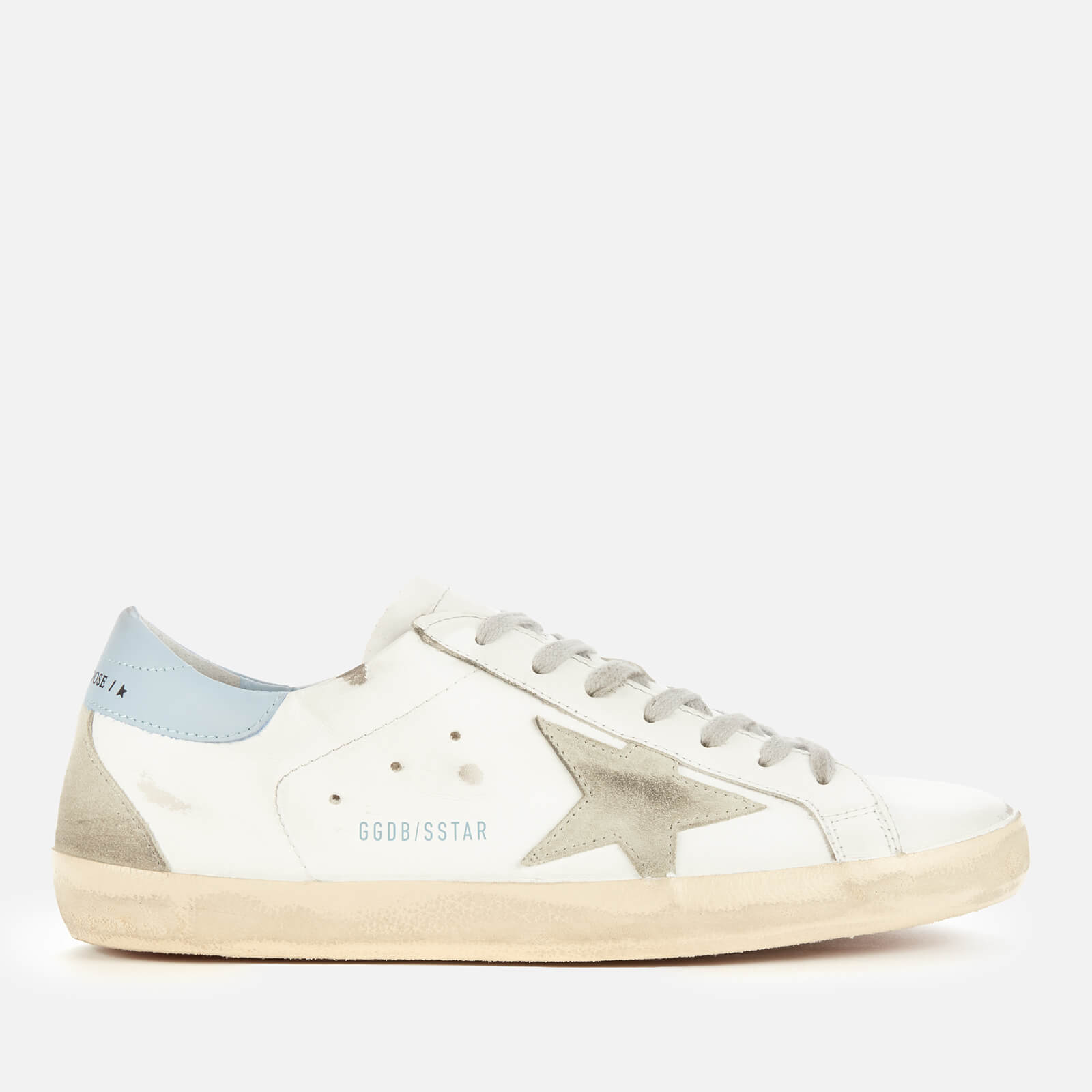 Golden Goose Deluxe Brand Men's Superstar Leather Trainers - White/Ice/Powder Blue - UK 7