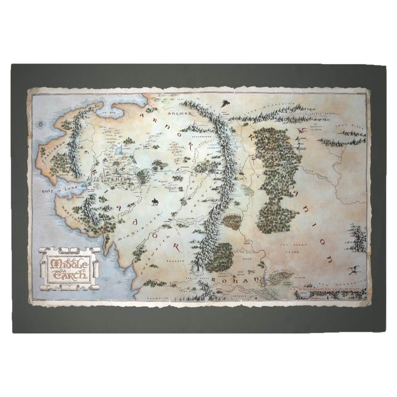 Image of Decorsome x Lord Of The Rings Map Woven Rug - Large