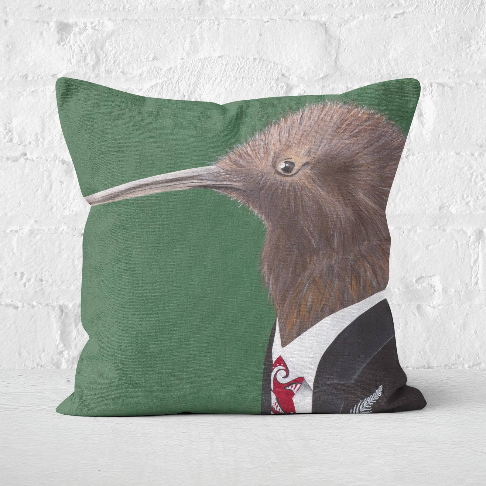 Kiwi In Suit Square Cushion - 40x40cm - Soft Touch