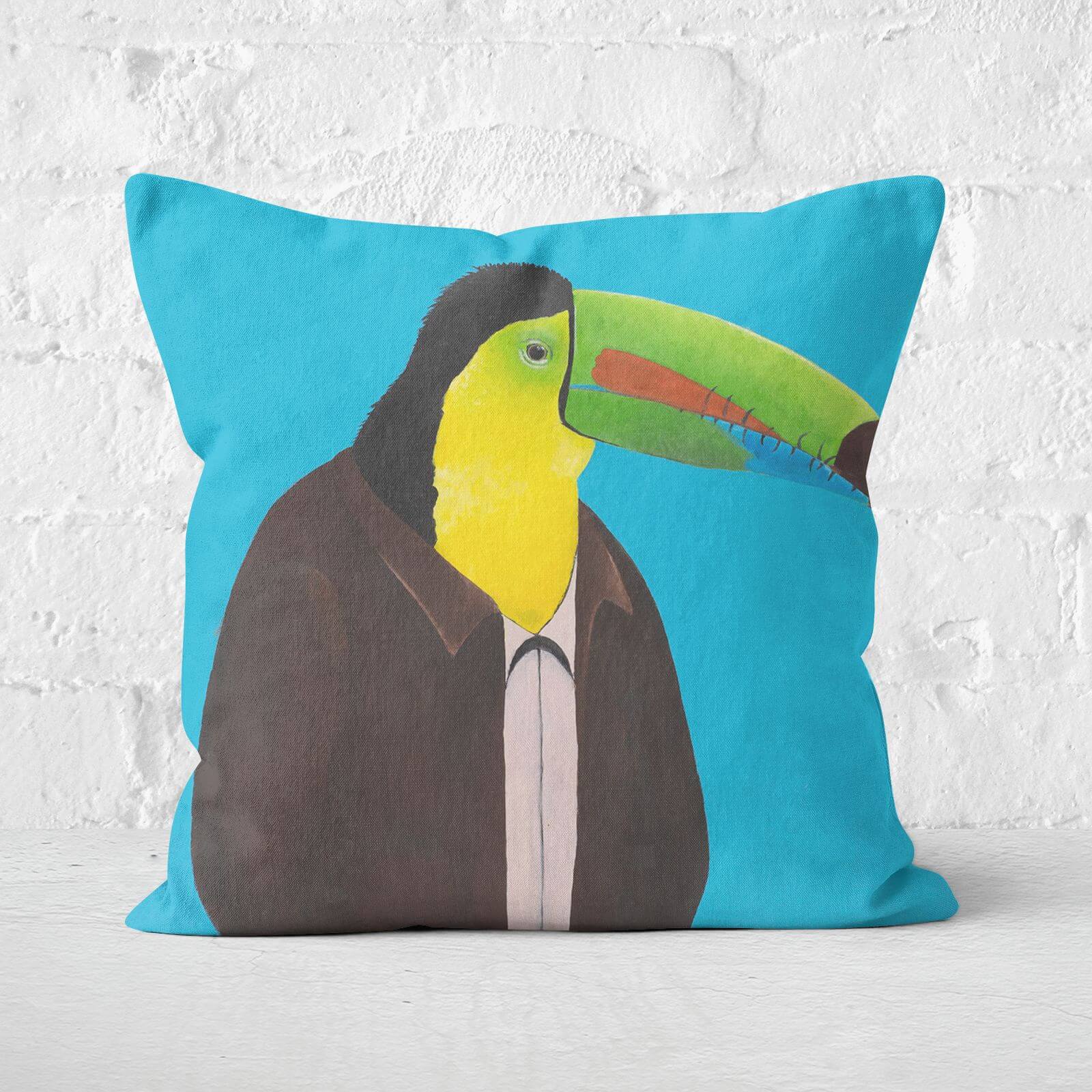 Toucan In Suit Square Cushion - 40x40cm - Soft Touch