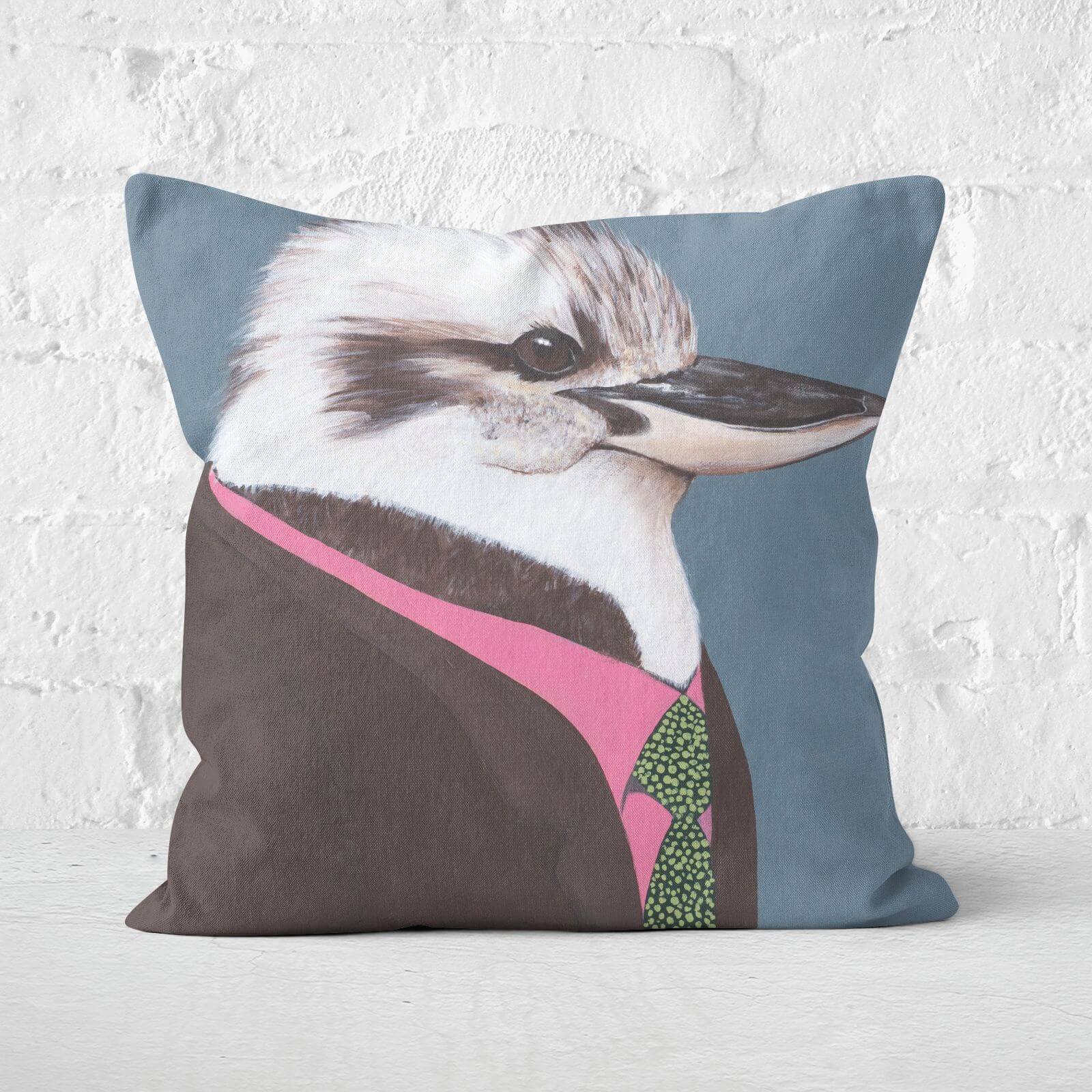 Kookaburra In Suit Square Cushion - 40x40cm - Soft Touch
