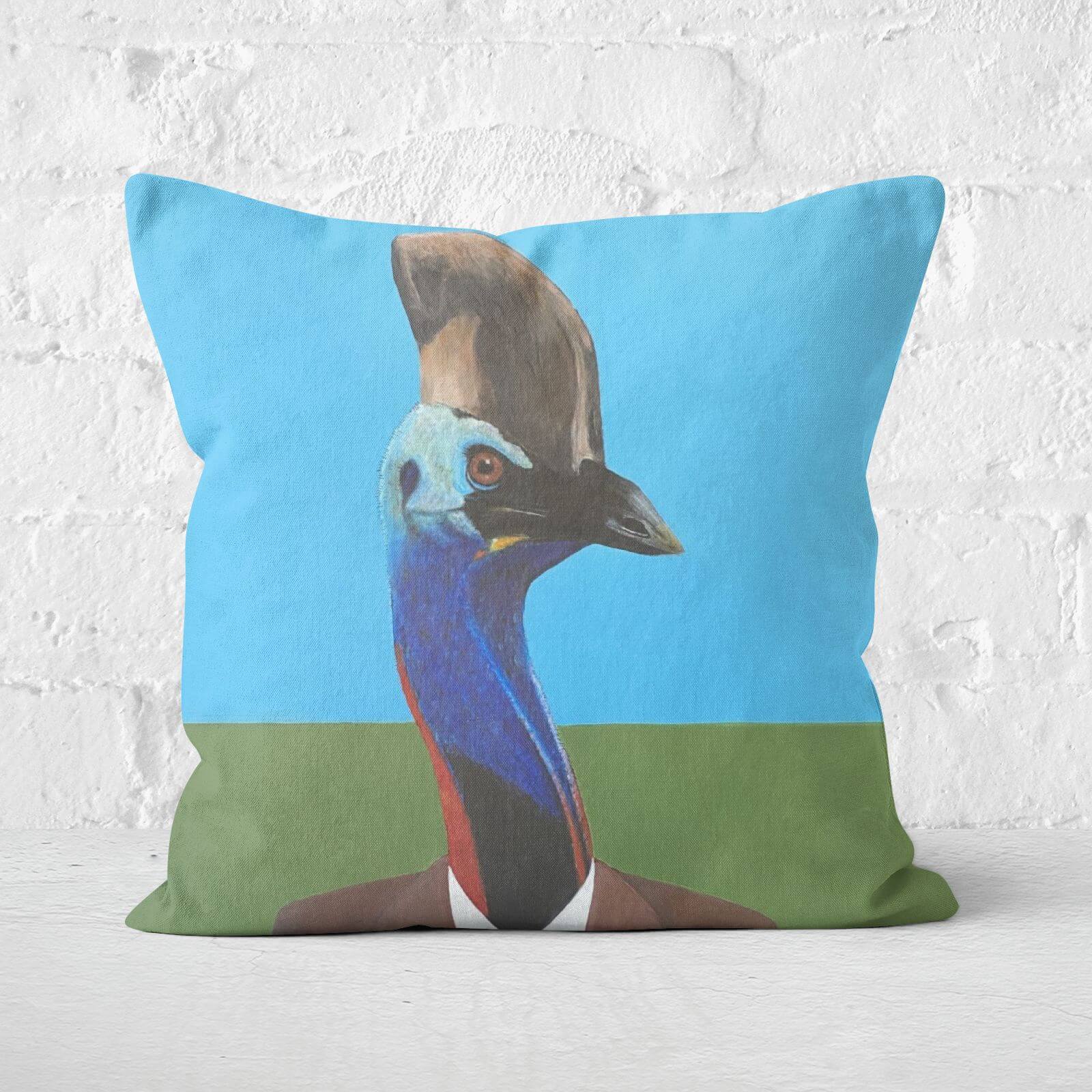 Cassowary In Suit Square Cushion - 40x40cm - Soft Touch