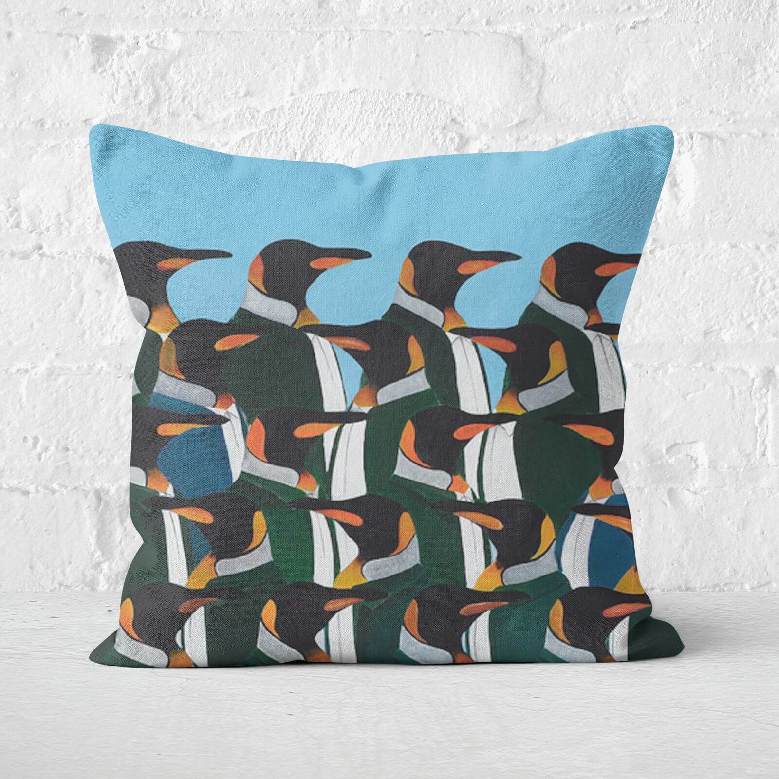 Penguins In Suits Square Cushion - 40x40cm - Soft Touch
