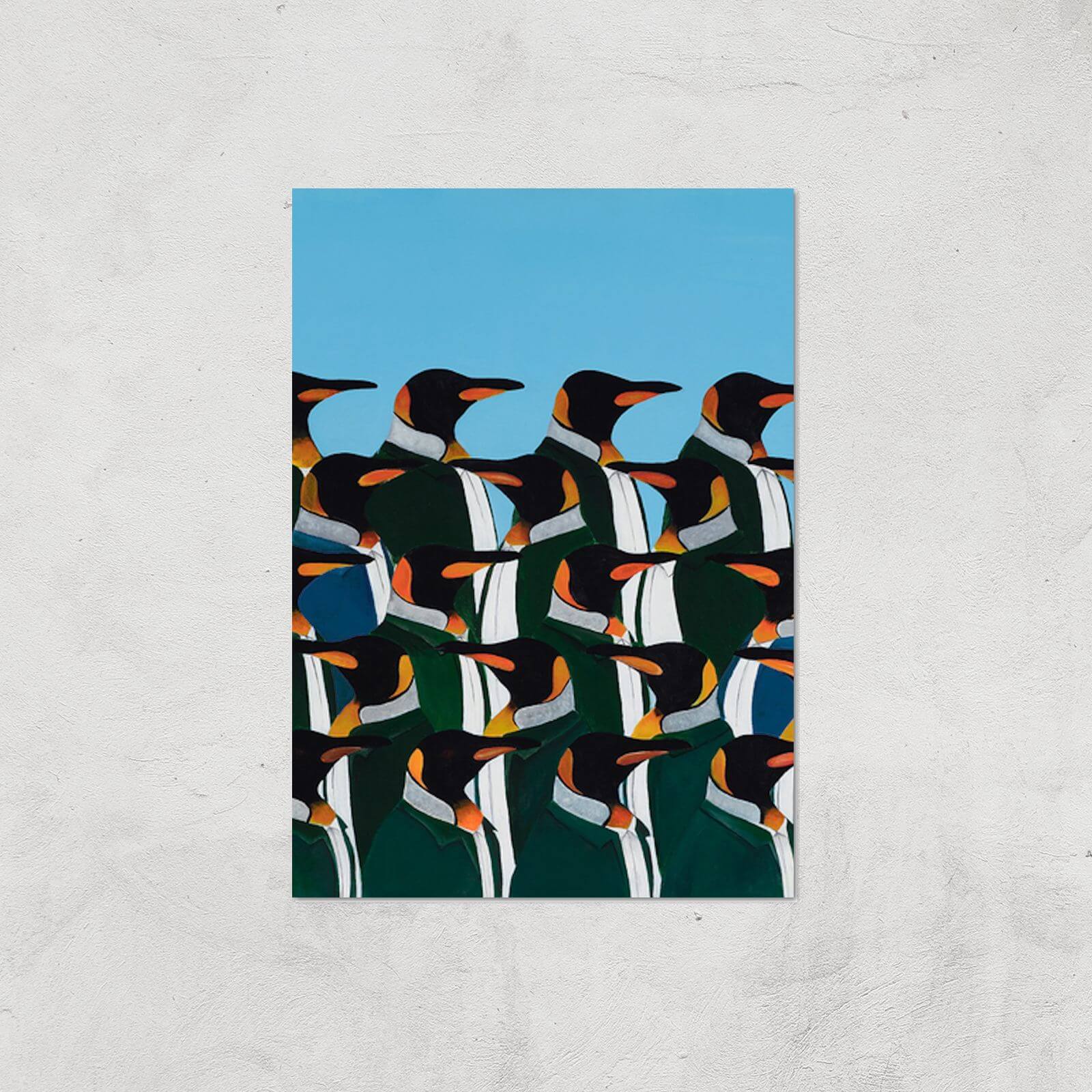 Penguins In Suits Giclee Art Print - A4 - Print Only