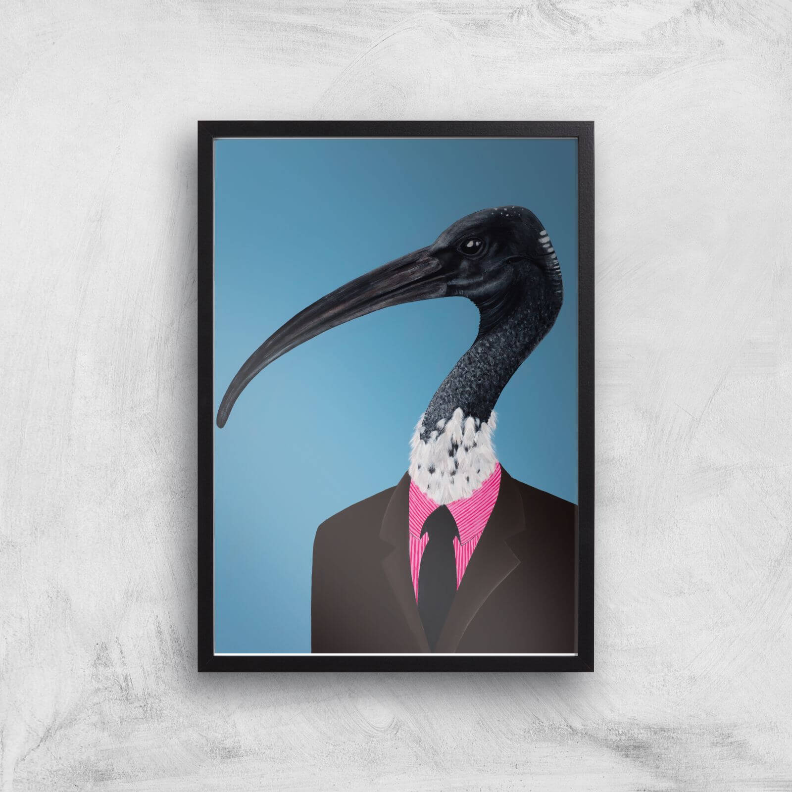 Ibis In Suit Giclee Art Print - A3 - Black Frame