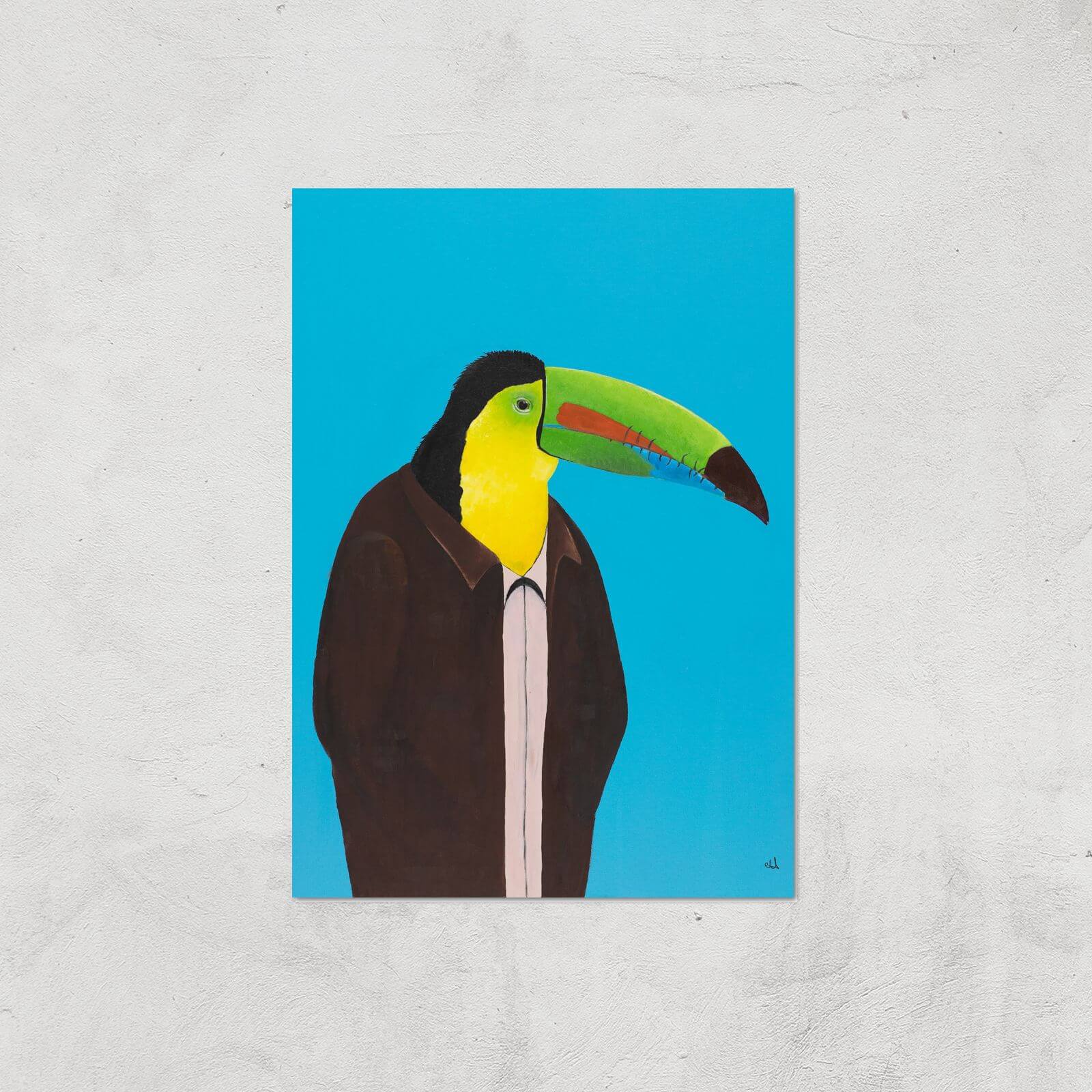 Toucan In Suit Giclee Art Print - A4 - Print Only