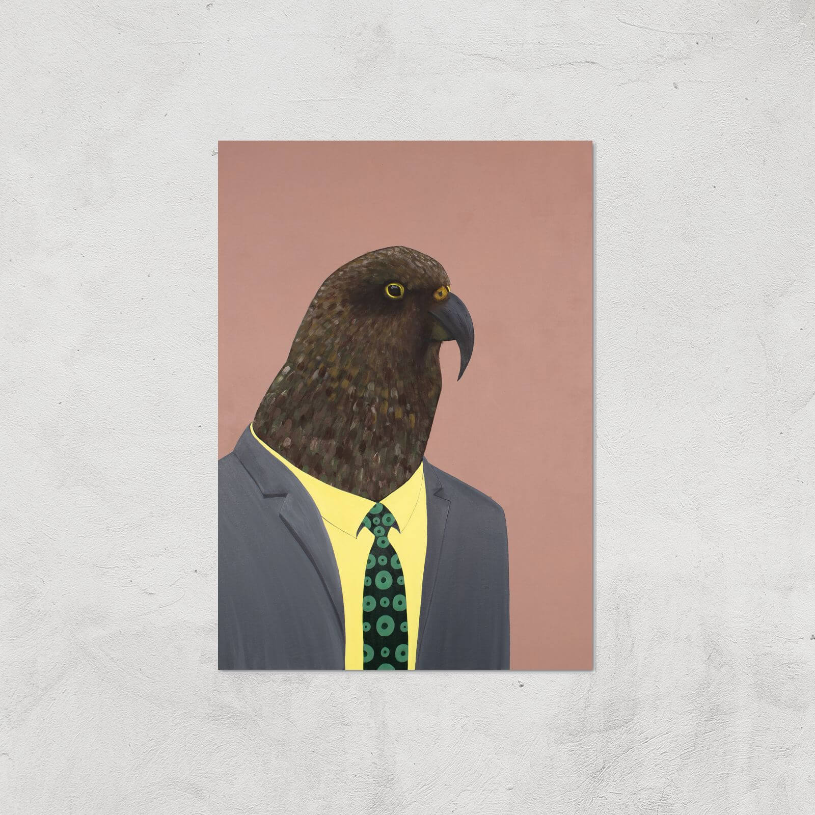 Kea In Suit Giclee Art Print - A4 - Print Only