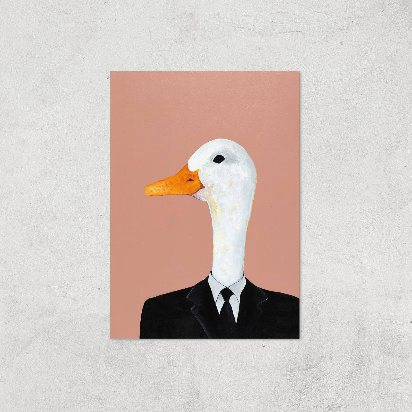 Ducky In Suit Giclee Art Print - A4 - Print Only