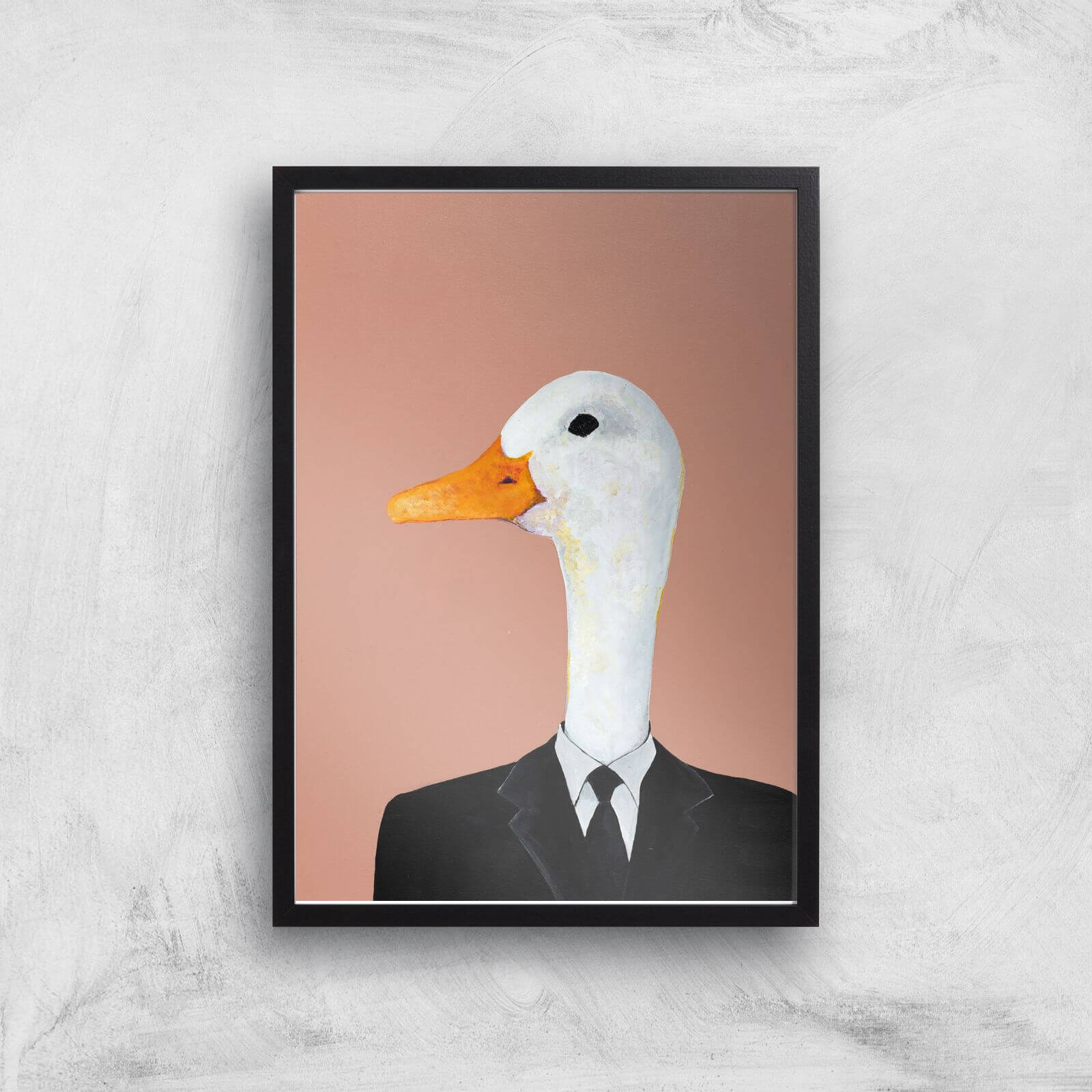 Ducky In Suit Giclee Art Print - A3 - Black Frame