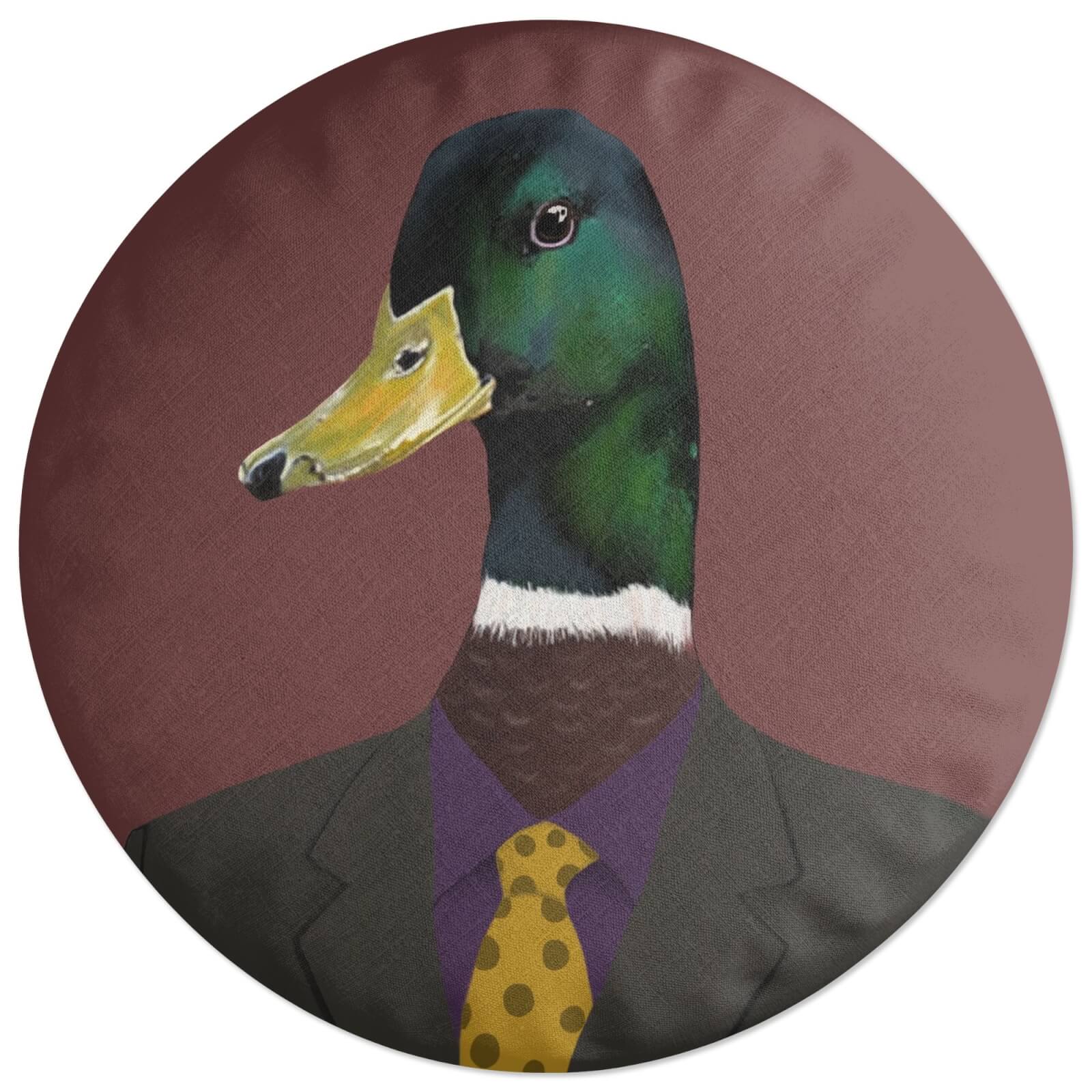 Duck In Suit Round Cushion