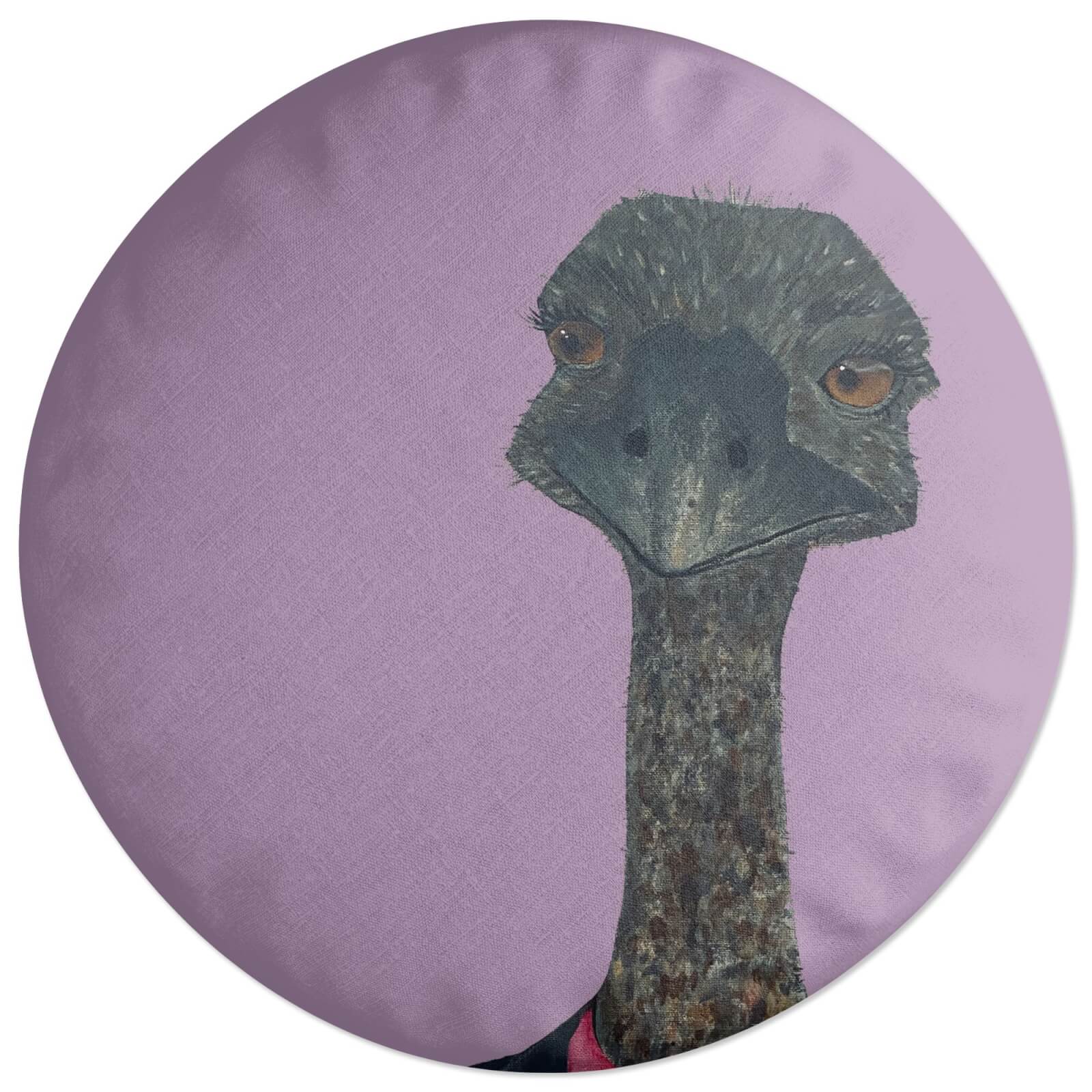 Ostrich In Suit Round Cushion