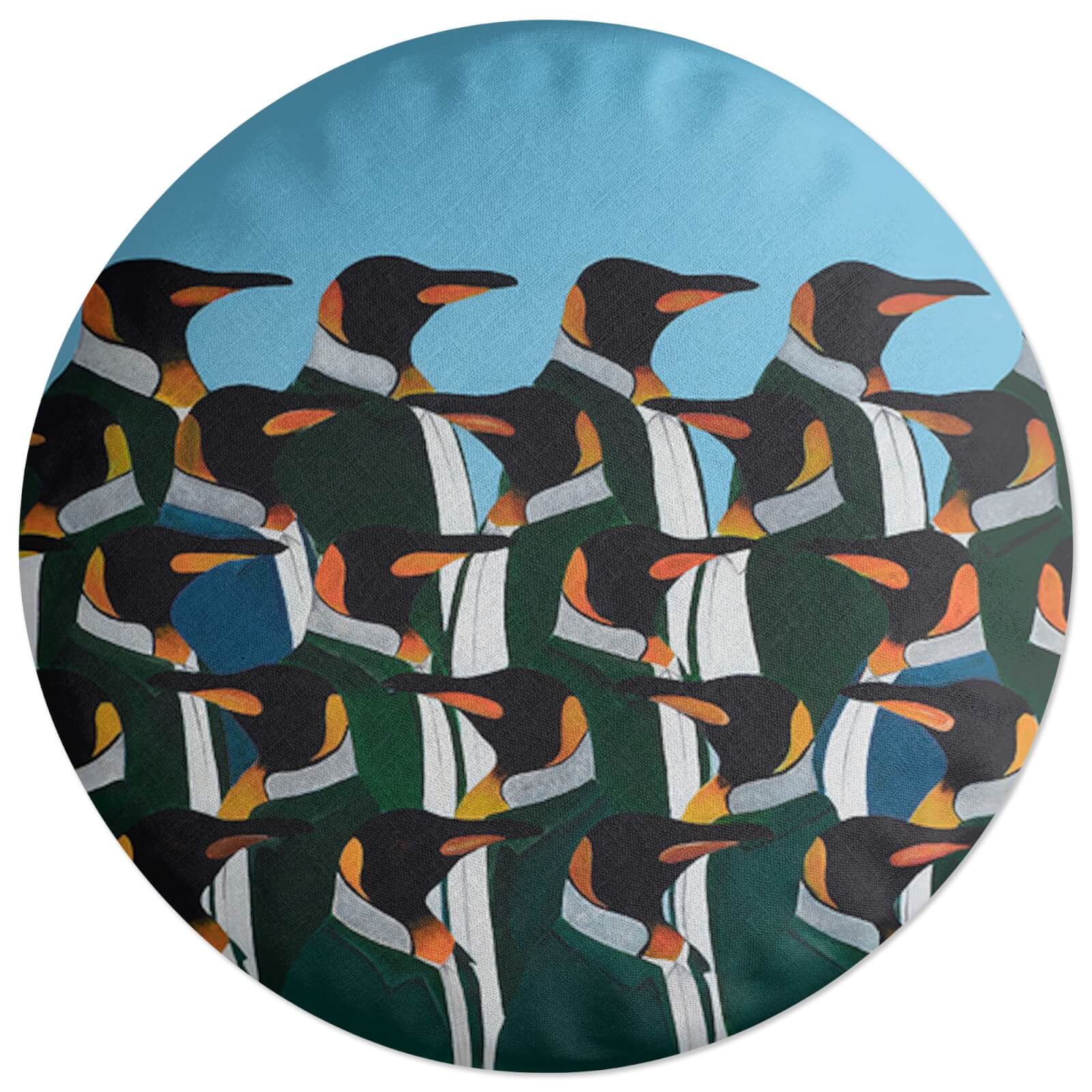 Decorsome Penguins In Suits Round Cushion