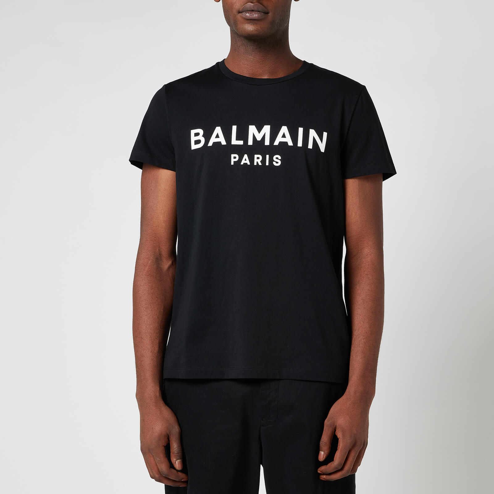 Balmain Men's Printed Logo T-Shirt - Black/White - S