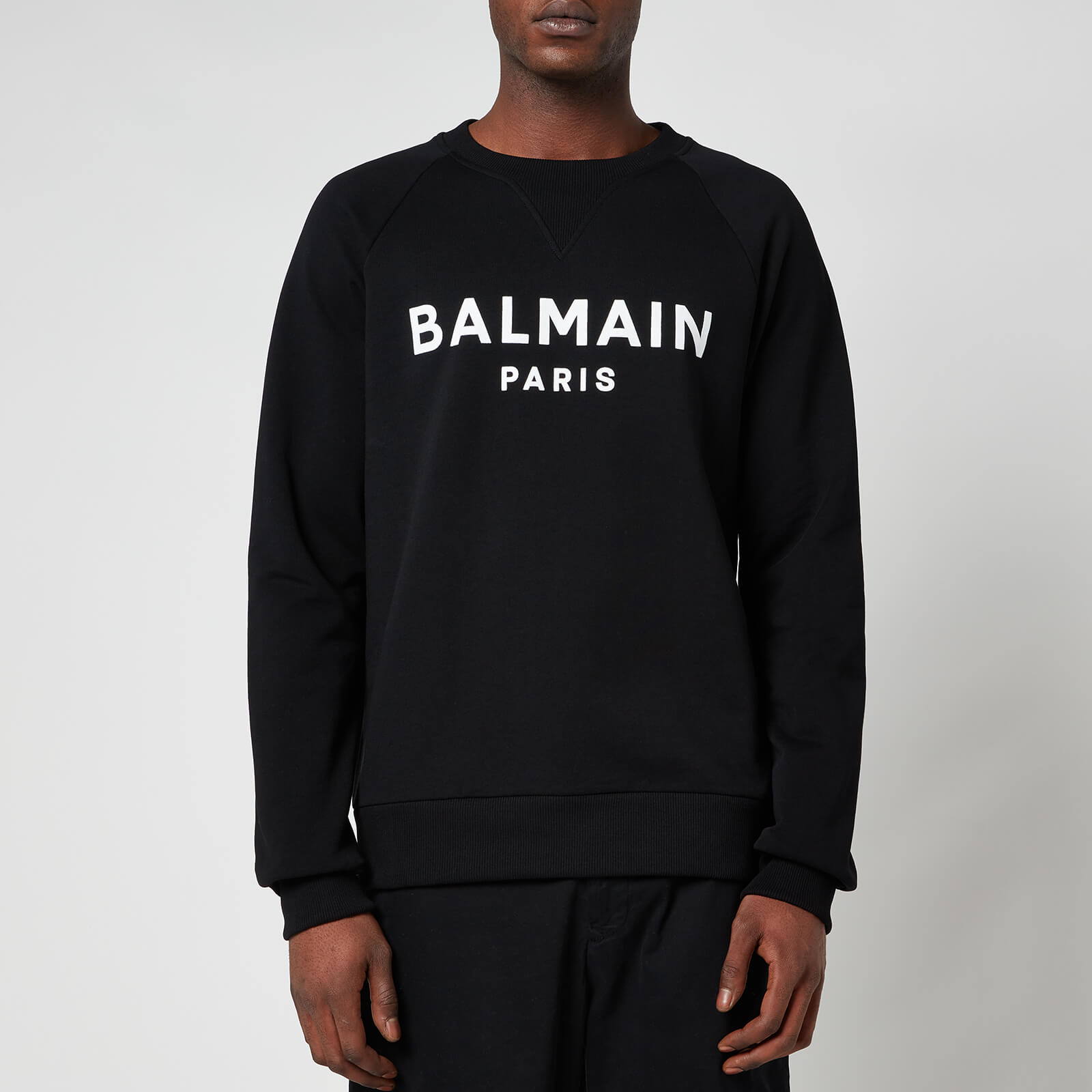 Balmain Men's Flock Sweatshirt - Black/White - XL