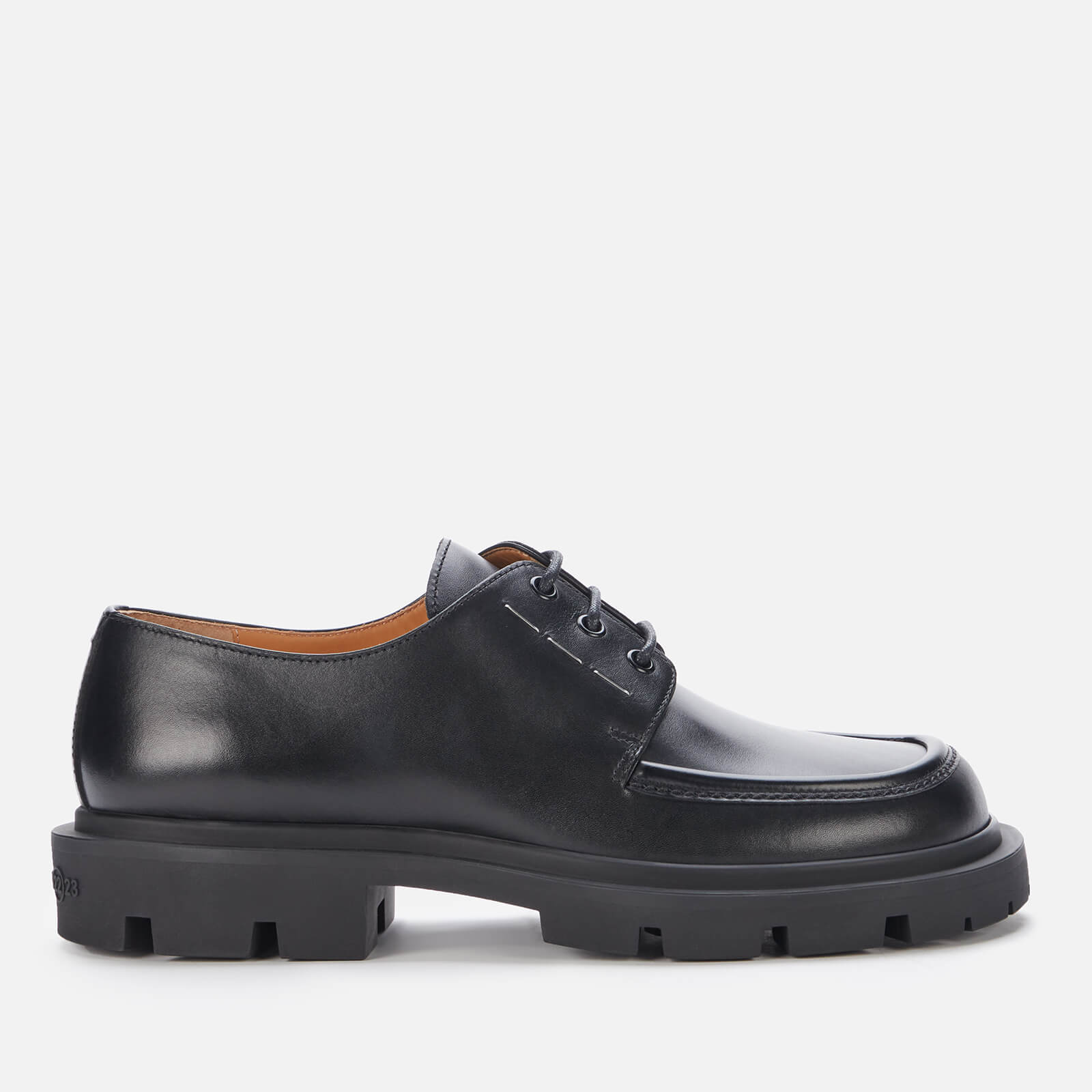 Maison Margiela Men's Leather Derby Shoes - Black/Gunmetal - UK 7