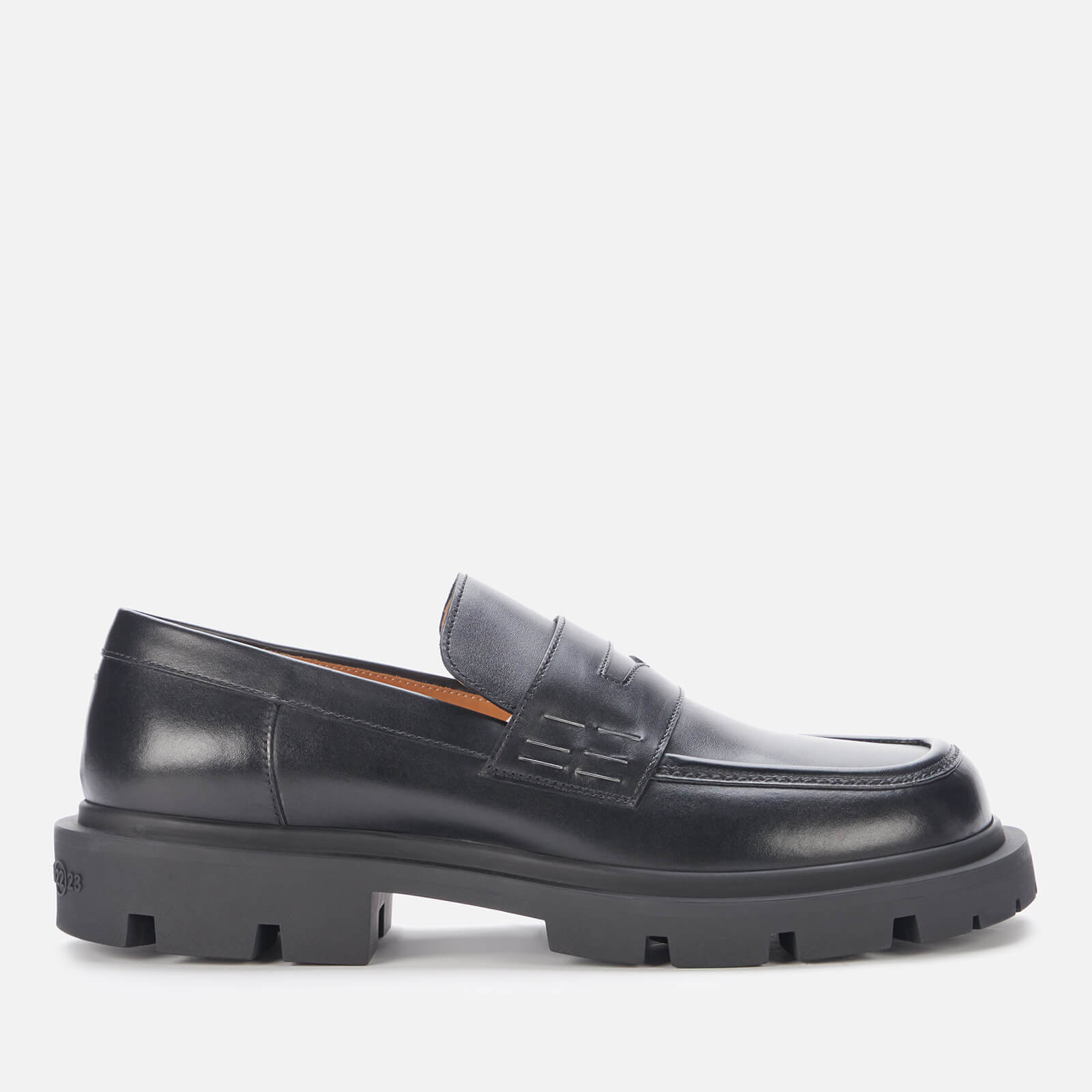 Maison Margiela Men's Leather Loafers - Black/Gunmetal - UK 7