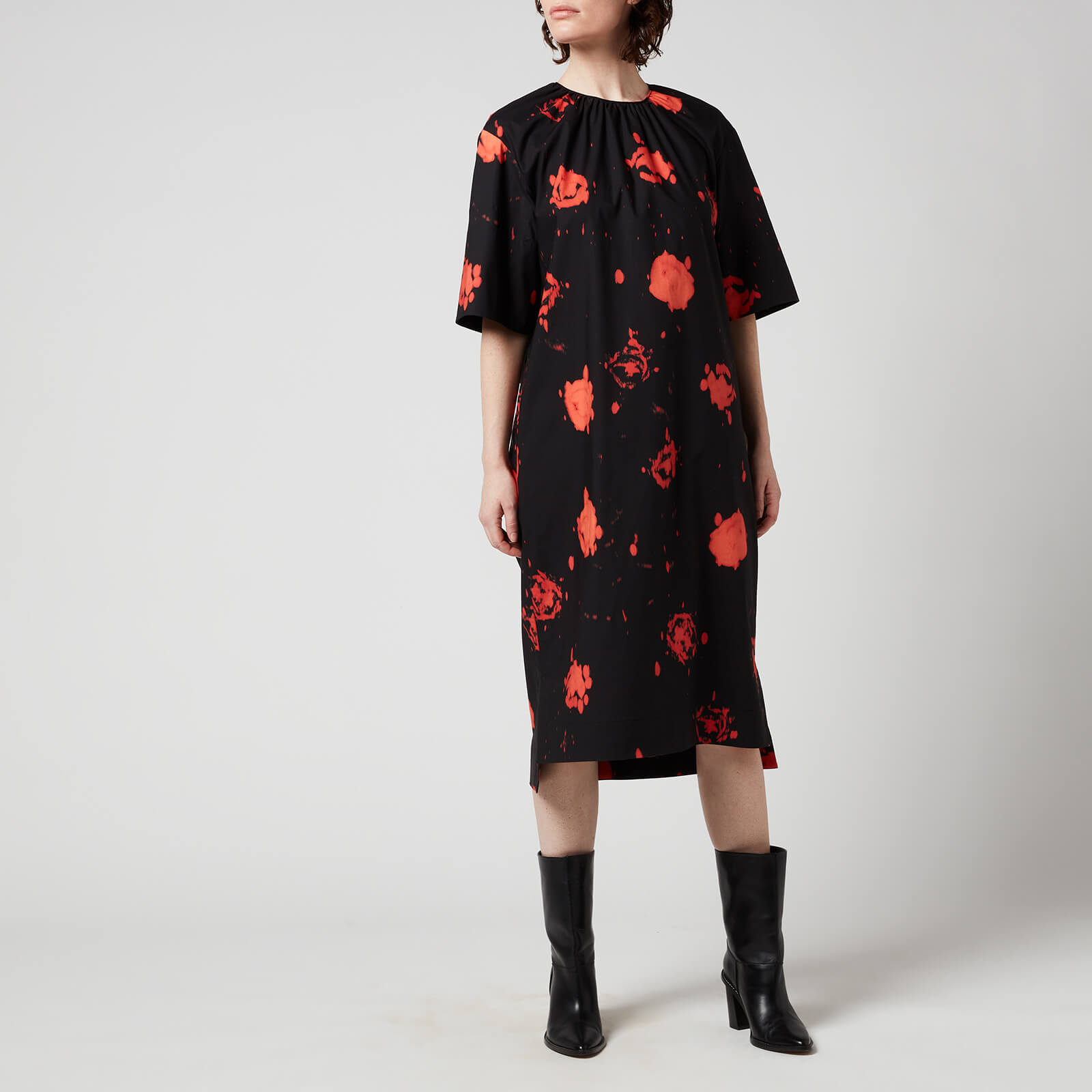 Marni Women's Rose Print Dress - Black - IT42/UK10