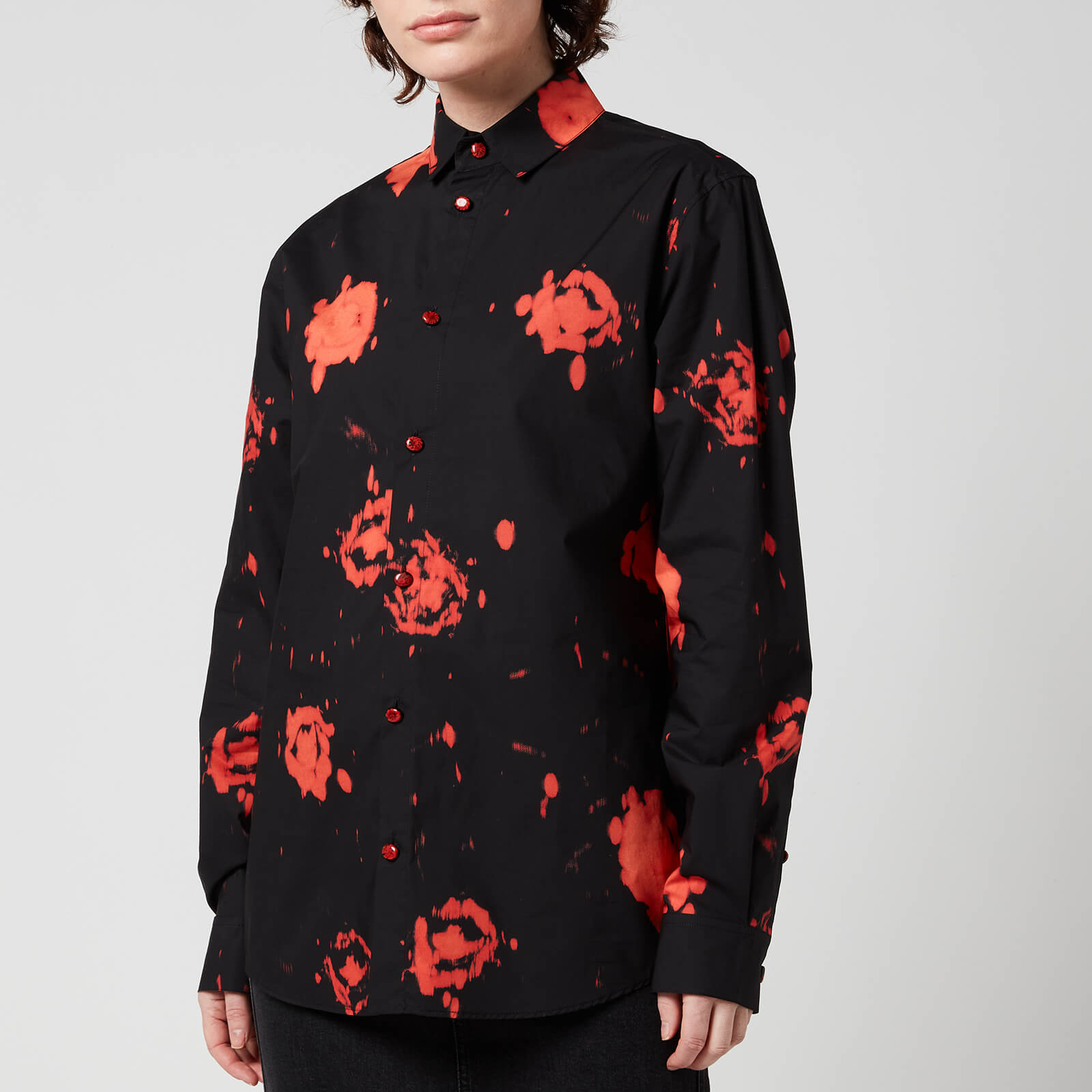 Marni Women's Rose Print Shirt - Black - IT42/UK10