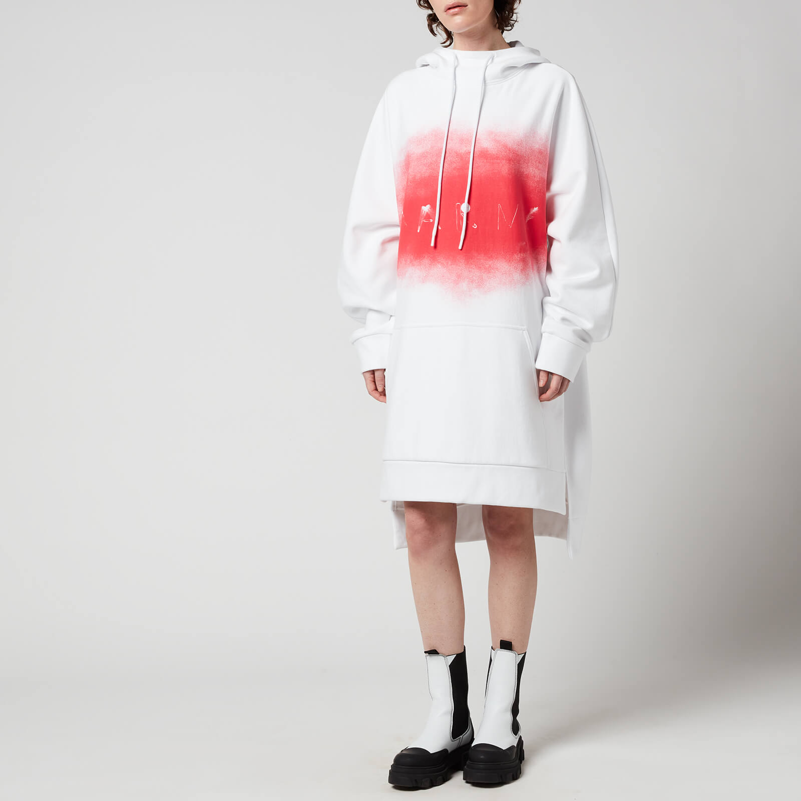 Marni Women's Logo Hooded Dress - White/Raspberry - IT38/UK6