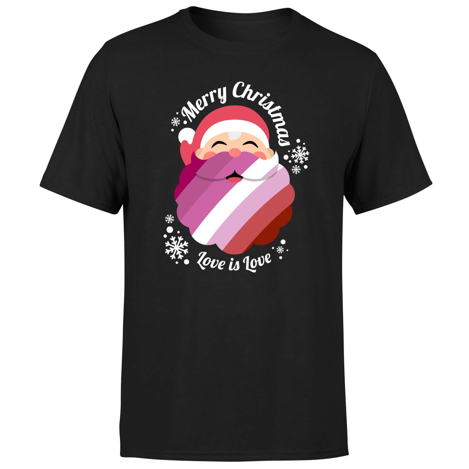 LGBTQ+ Lesbian Christmas Love Men's T-Shirt - Black - XS - Black