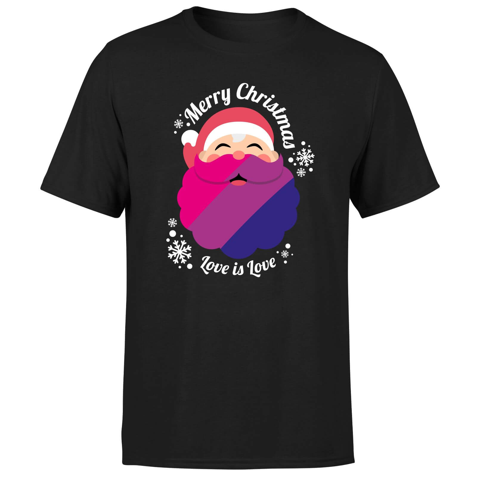 LGBTQ+ Bisexual Christmas Love Men's T-Shirt - Black - XS - Black