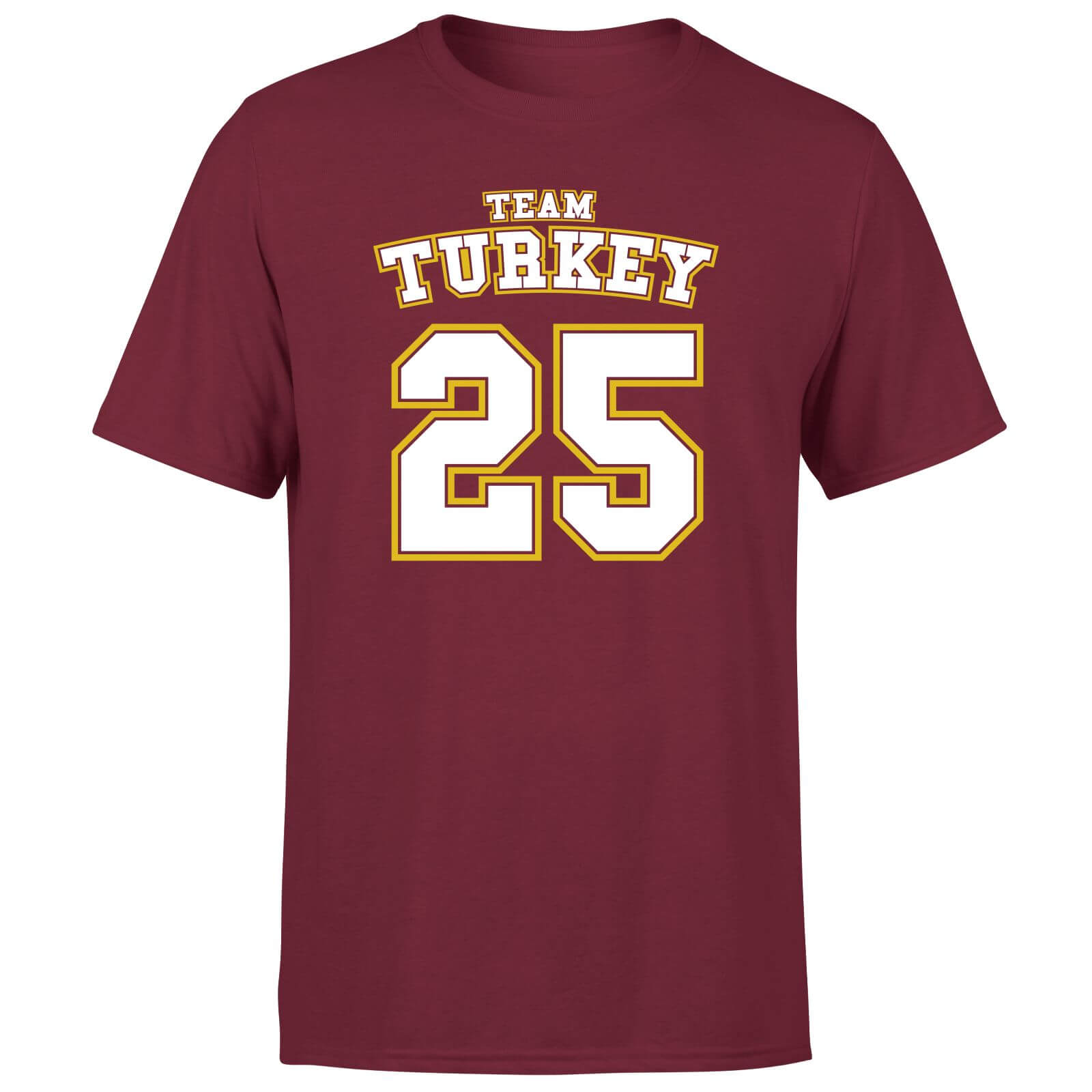 Christmas Sports Team Turkey Men's T-Shirt - Burgundy - XS - Burgundy